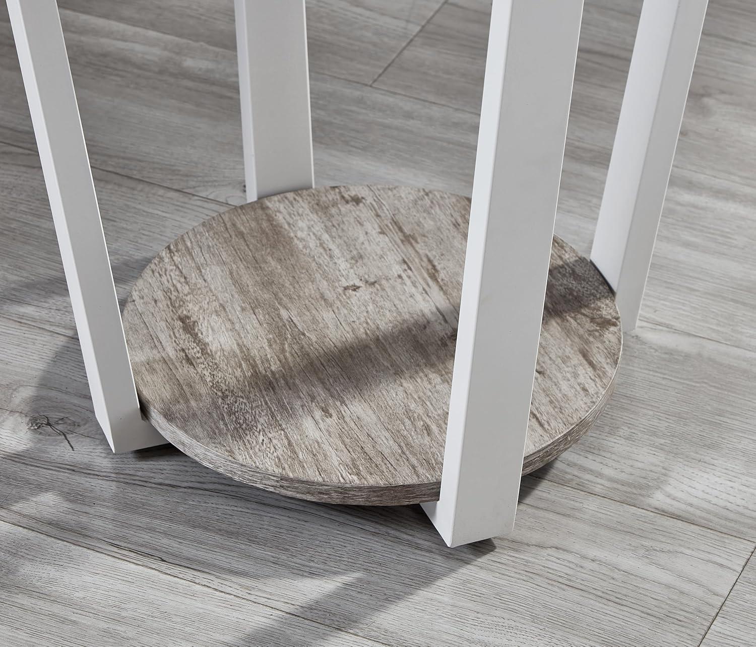 Home Decor Elysian Contemporary Round End Table With Shelf