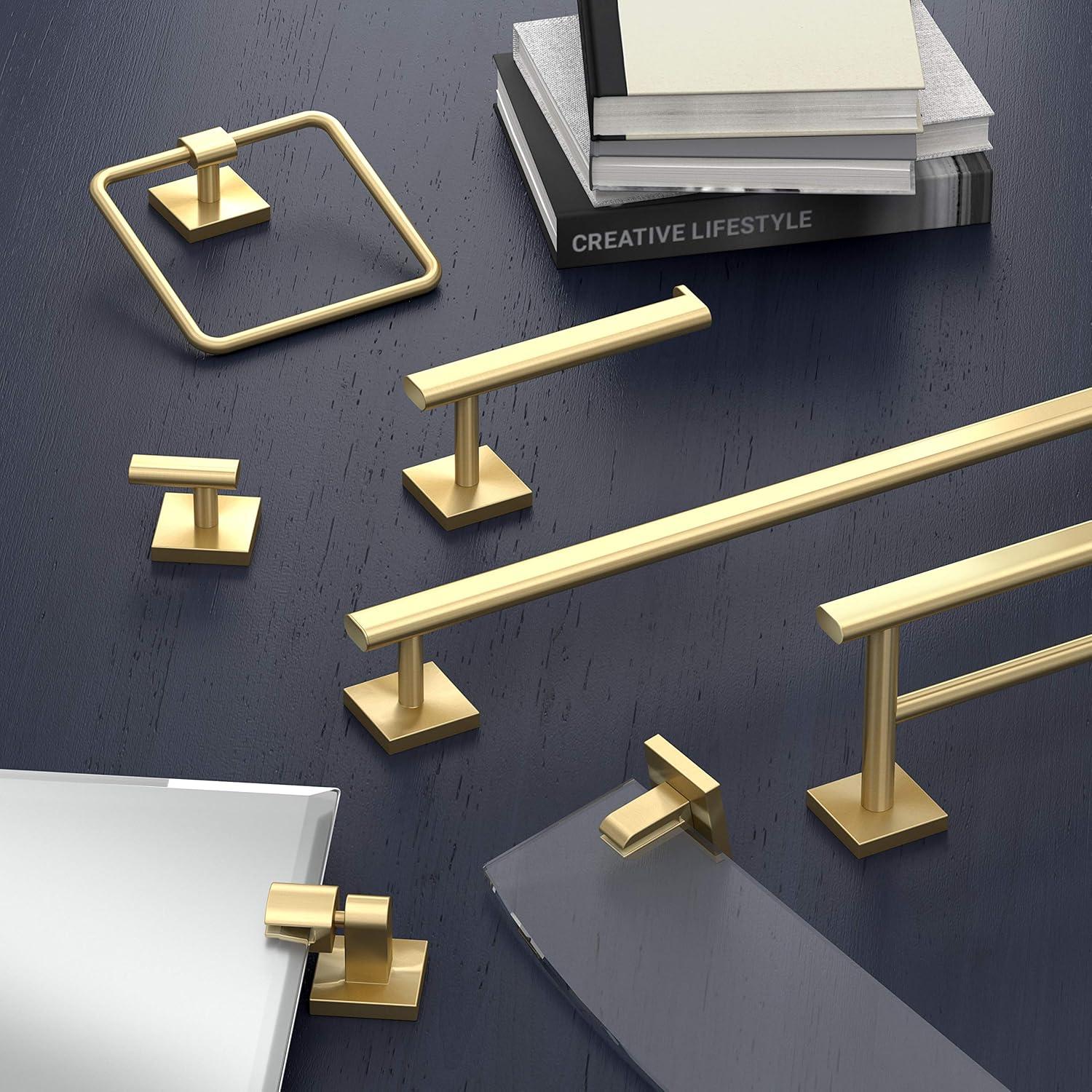 Gatco 4066 Elevate Vanity Glass Shelf, Brushed Brass