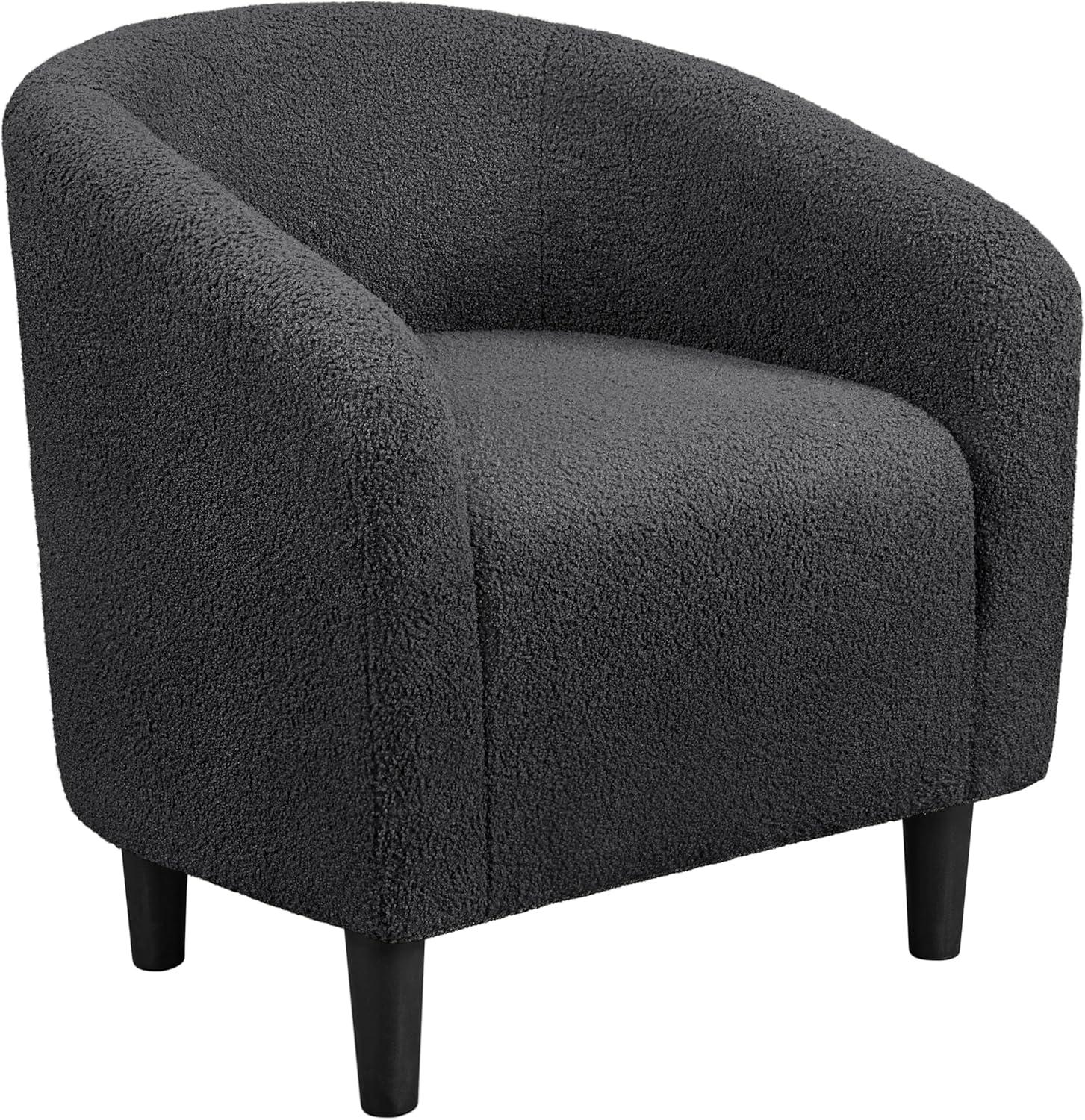 Yaheetech Upholstered Armchair Accent Barrel Chair, Dark Gray