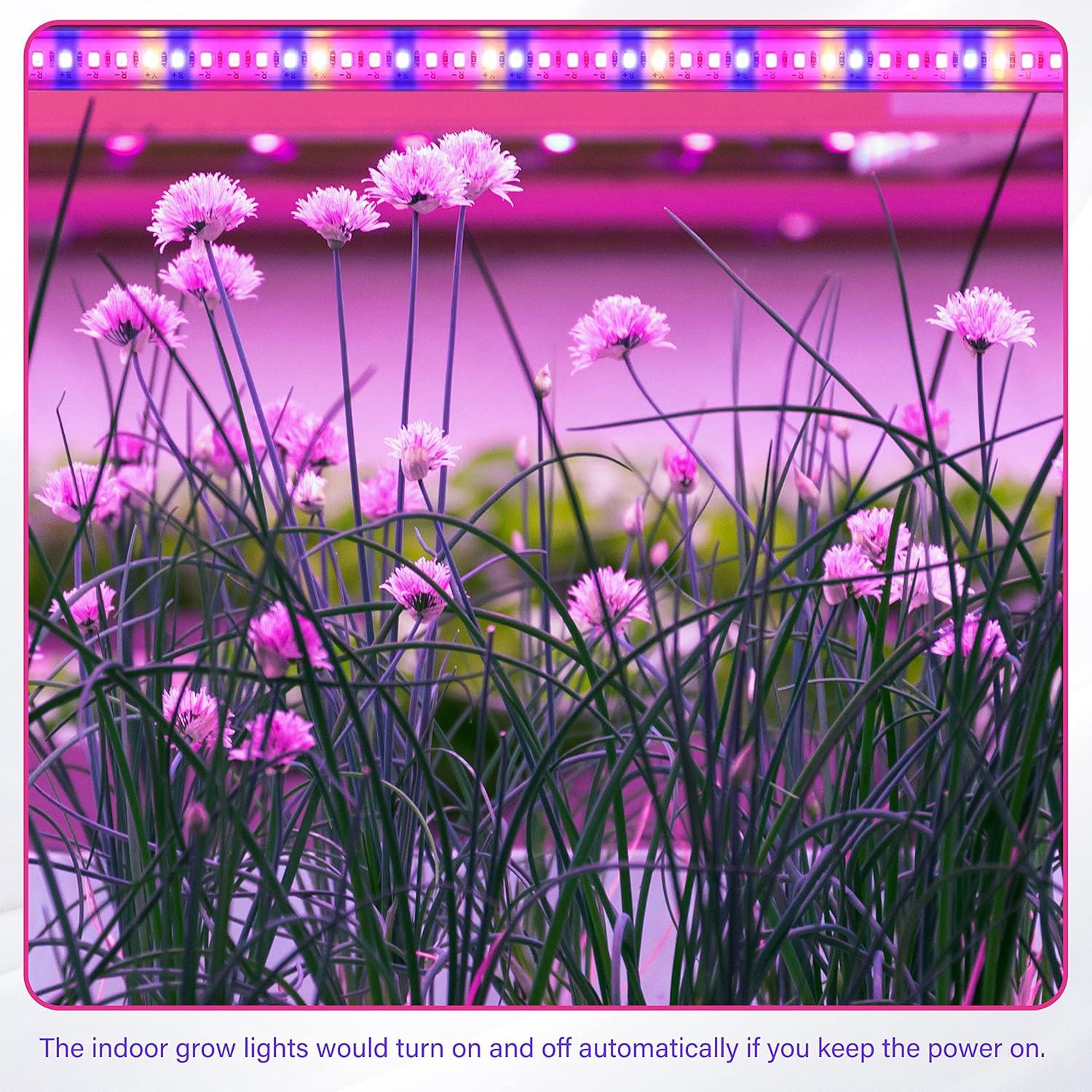 iPower LED Grow Light for Indoor Plants, 20W Grow Light Strips with Auto On/Off Timer, Plant Light Bars for Succulents