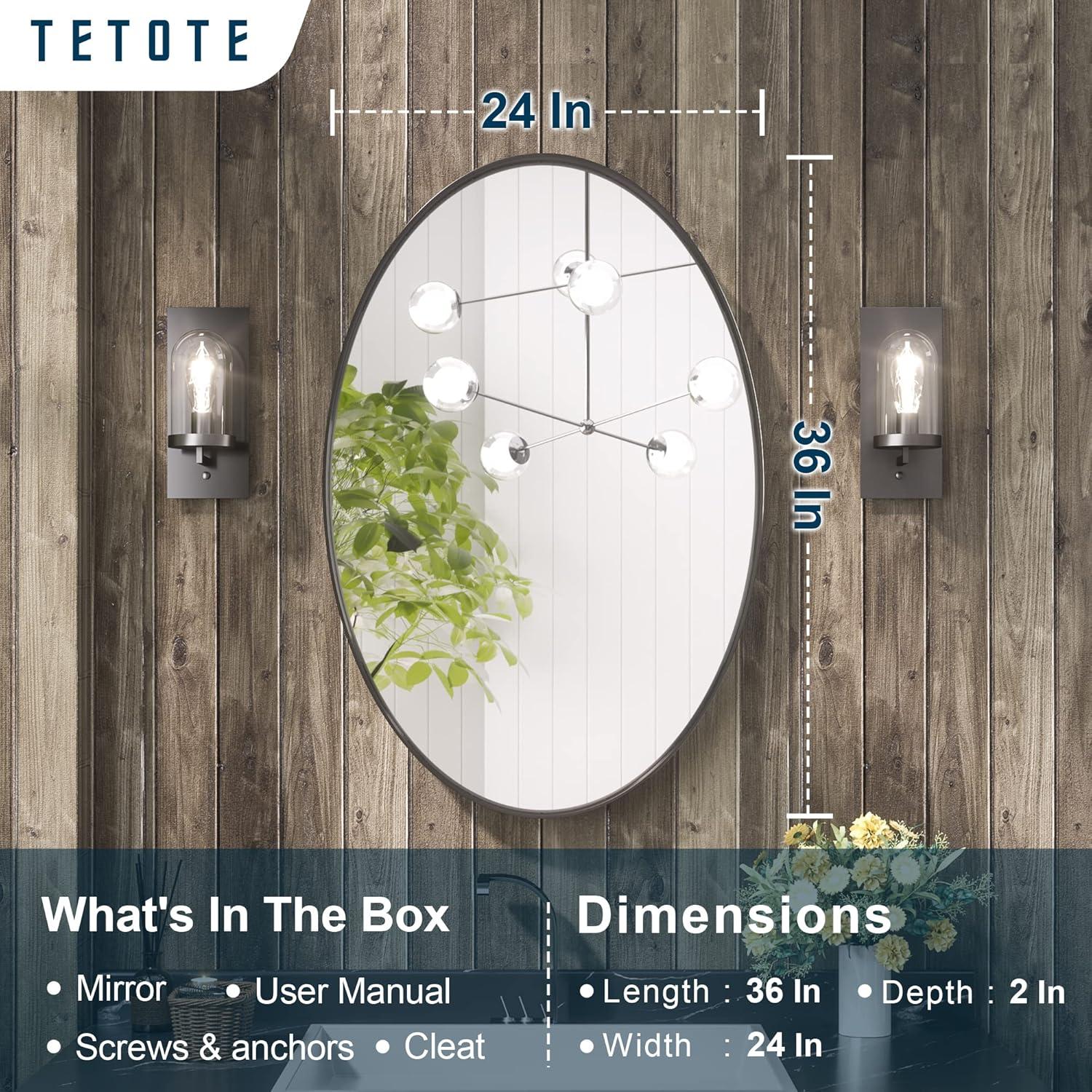 Brightify Gold Oval Mirror for Bathroom 24x36 Inch, Oval Vanity Mirror Gold Metal Frame, Modern Wall Mirror for Bedroom Living Room Farmhouse Fireplace Entryway, Hangs Horizontal or Vertical