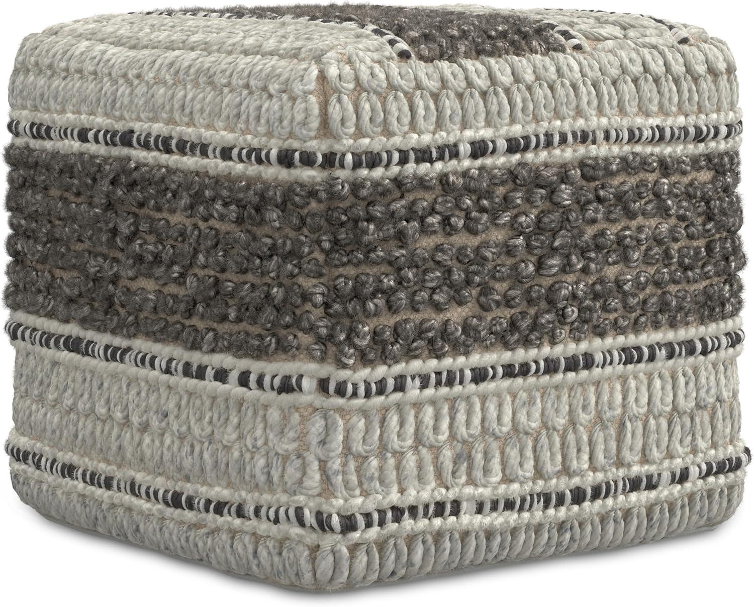 Simpli Home Grady Upholstered Pouf