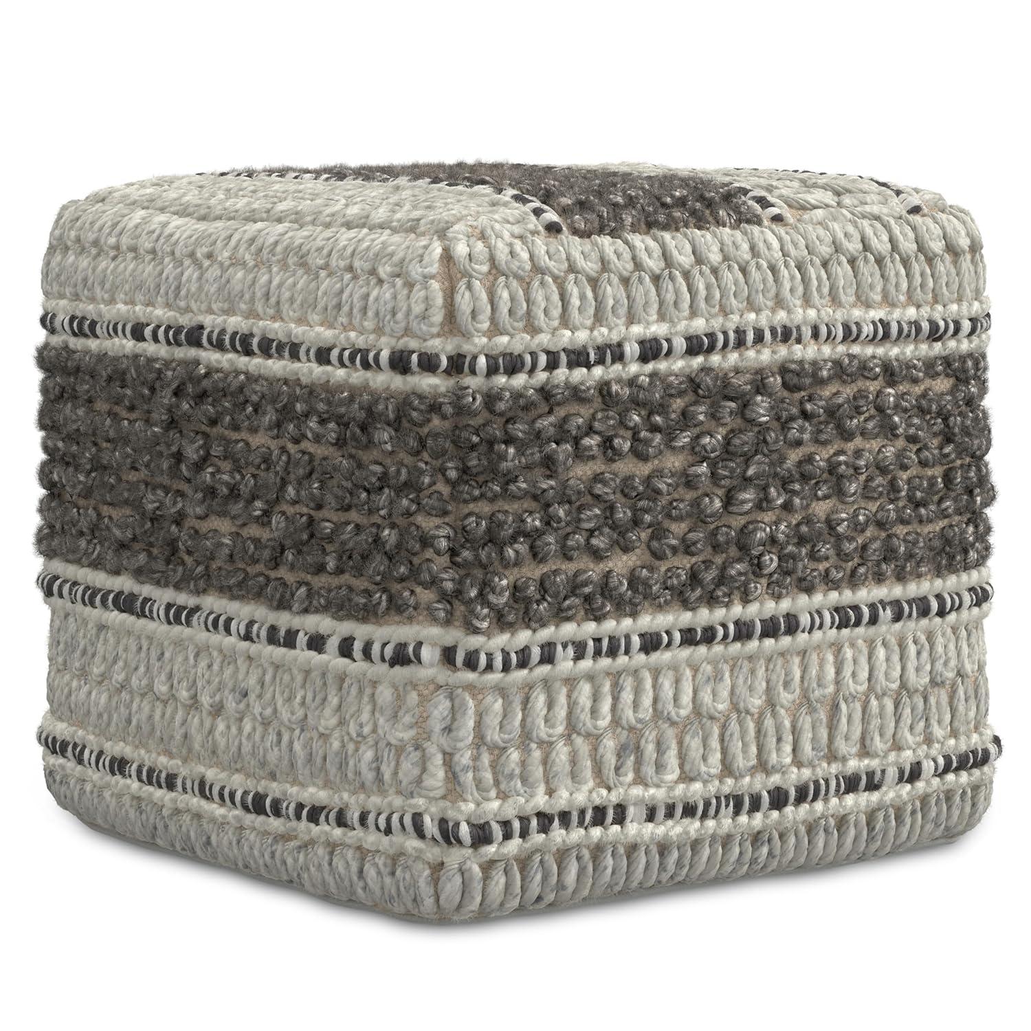 Simpli Home Grady Upholstered Pouf