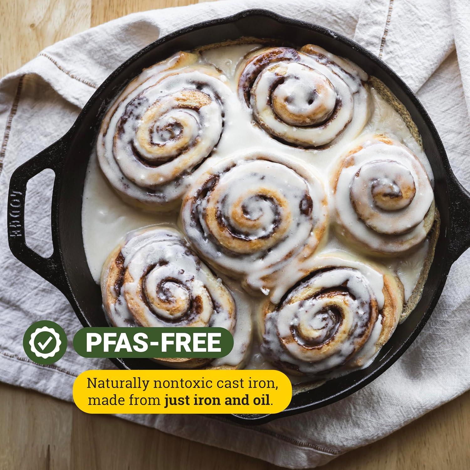 Lodge 10.25" Cast Iron Skillet: Preseasoned, Tarnish & Heat-Resistant, Gas & Electric Compatible, 6" Handle