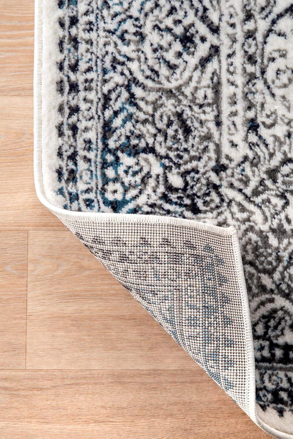 Nuloom Delores Oriental/Persian 9x12 Indoor Area Rug for Living Room Bedroom Dining Room Kitchen, Blue/Ivory