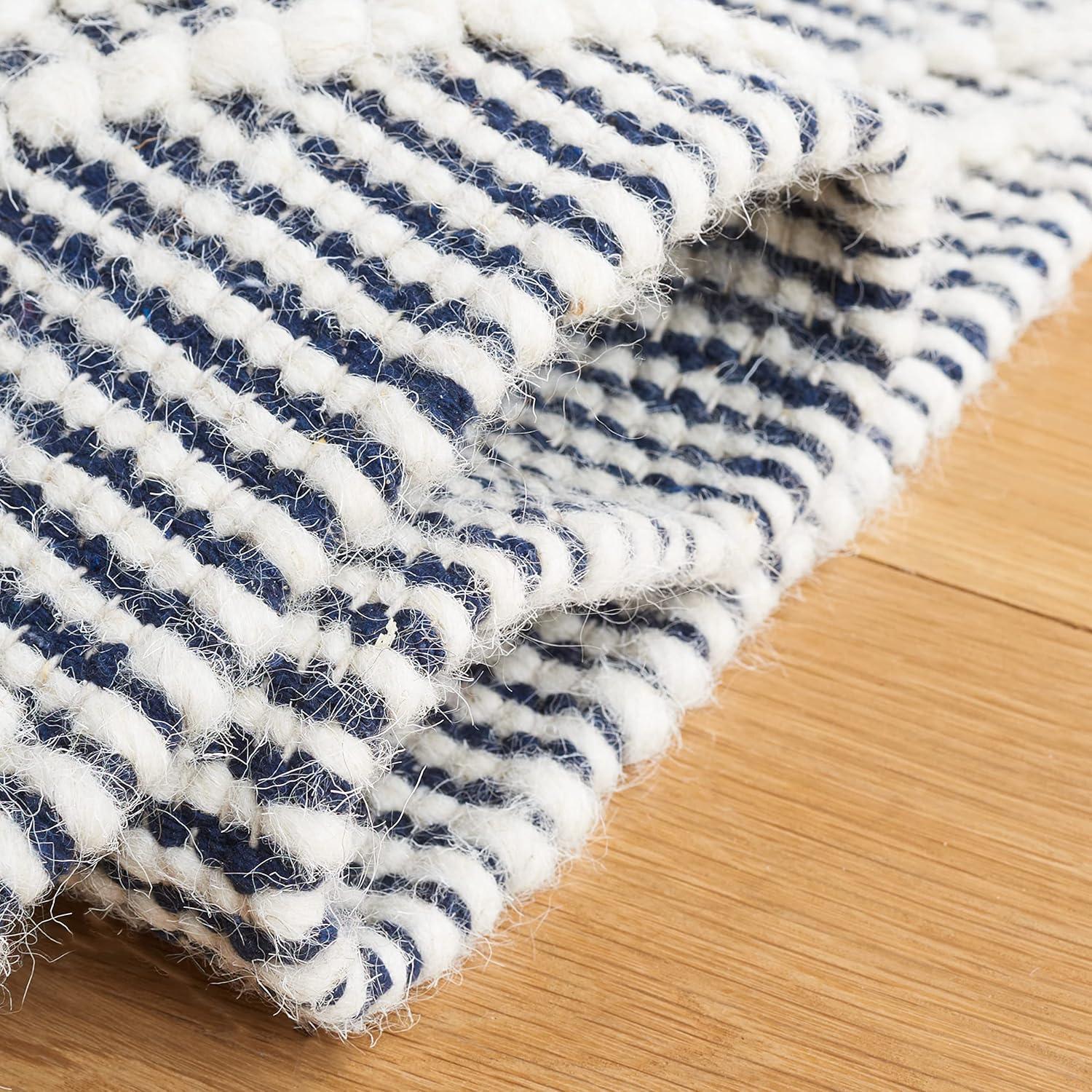 Natura NAT826 Hand Woven Area Rug - Ivory/Navy - 4'x6' - Safavieh.