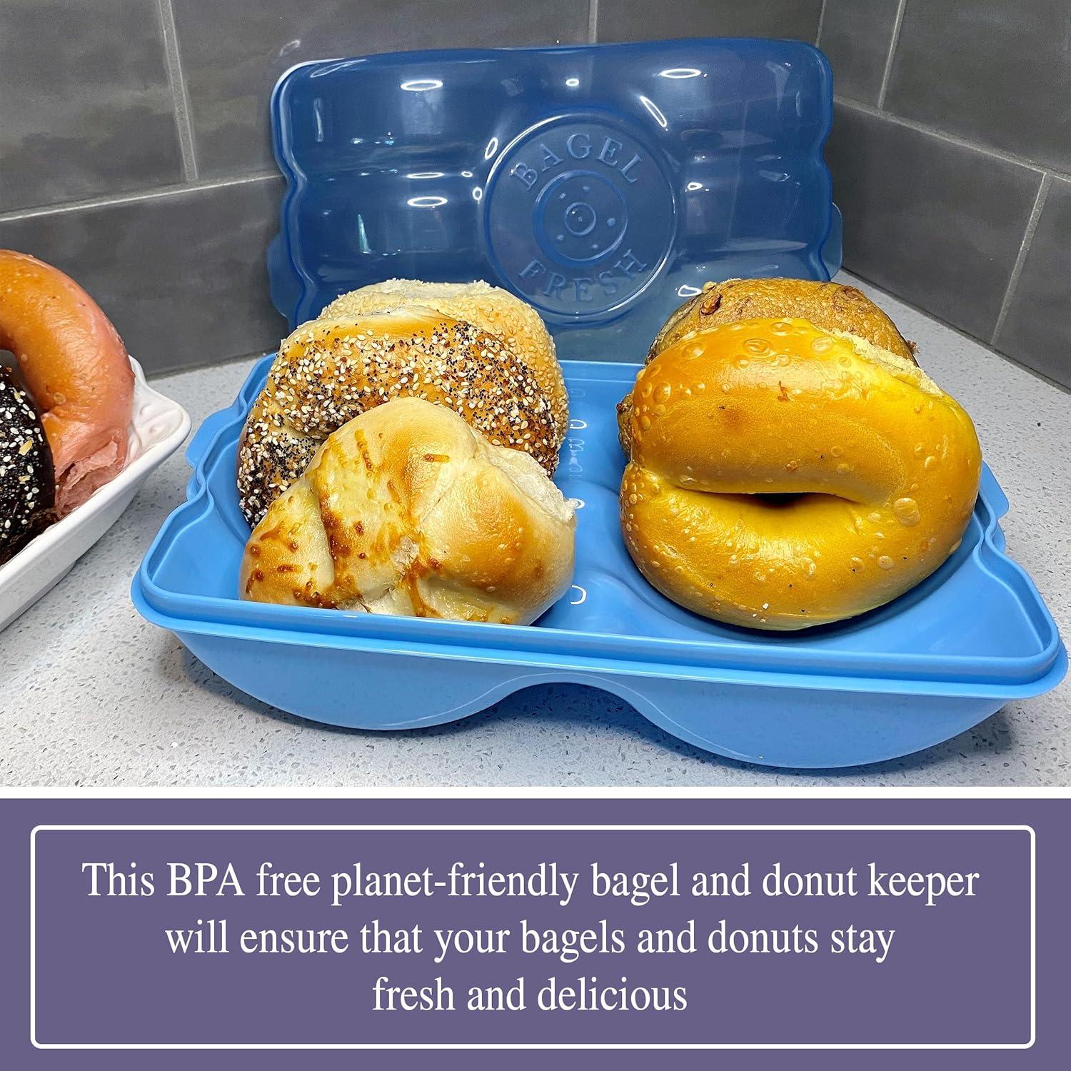 Donut Fresh Donut Storage Containers with Lids, Airtight, Reusable, Holds 6, Freezer and Microwave Safe