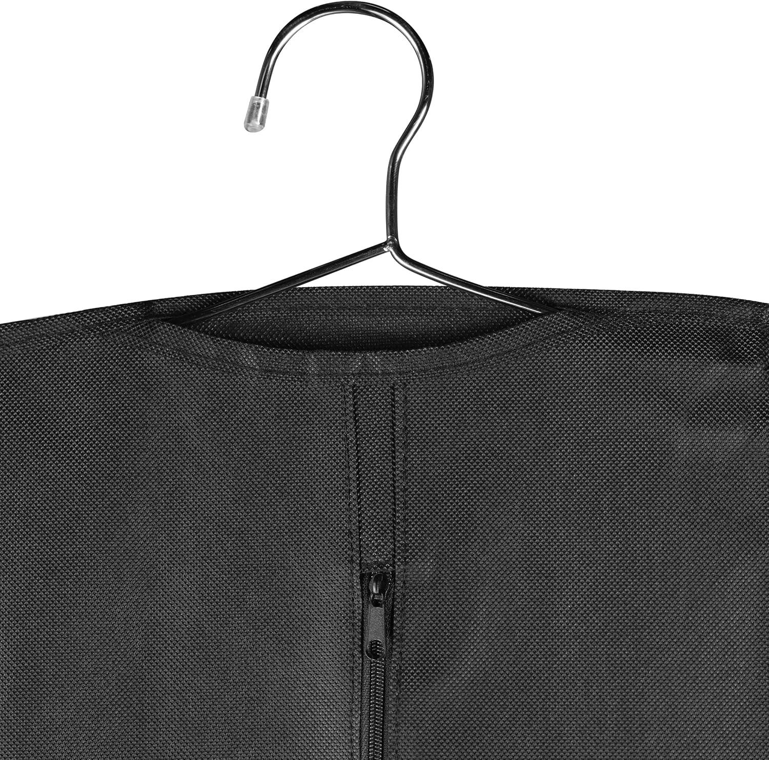 Fabric Garment Bag 42 Inch - Pack of 2 Hanging Clothing Storage Bags for Closet or Travel - Suit, Dress, Gown & Coat Protector with Zipper & Window - Dust Free Garment Covers