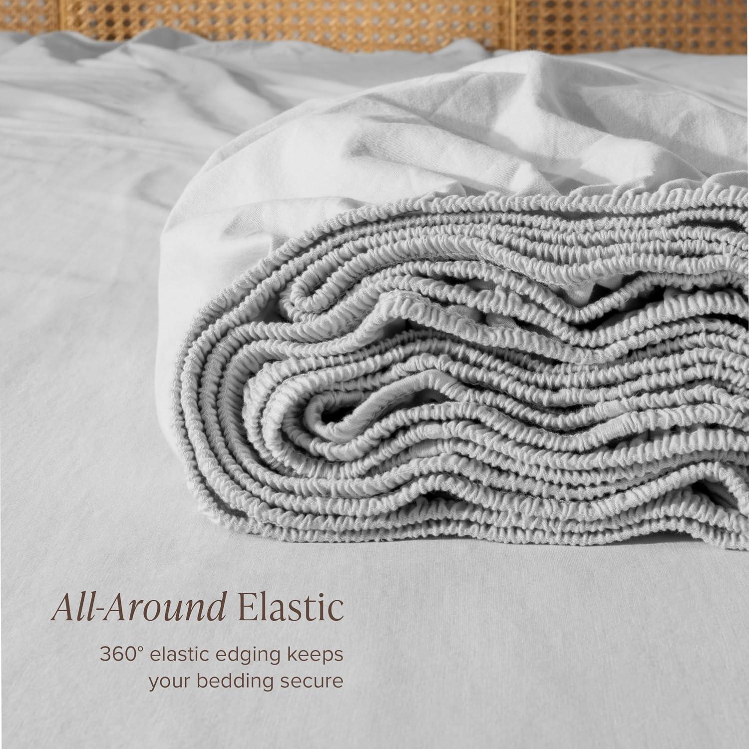 Bare Home Organic 100% Cotton Jersey Knit Fitted Sheet