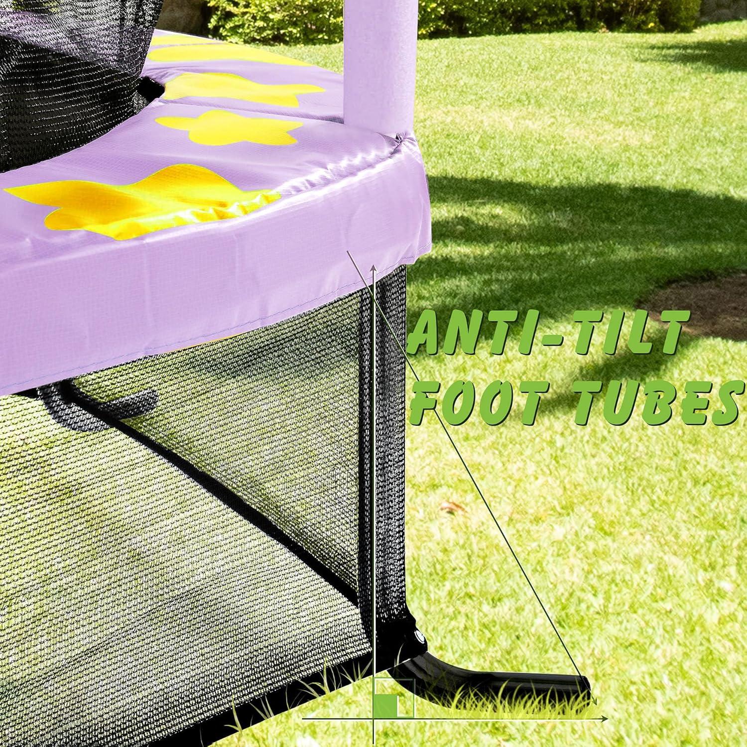 wendeway 55 Inch Kids Trampoline With Safety Enclosure Net | Wayfair