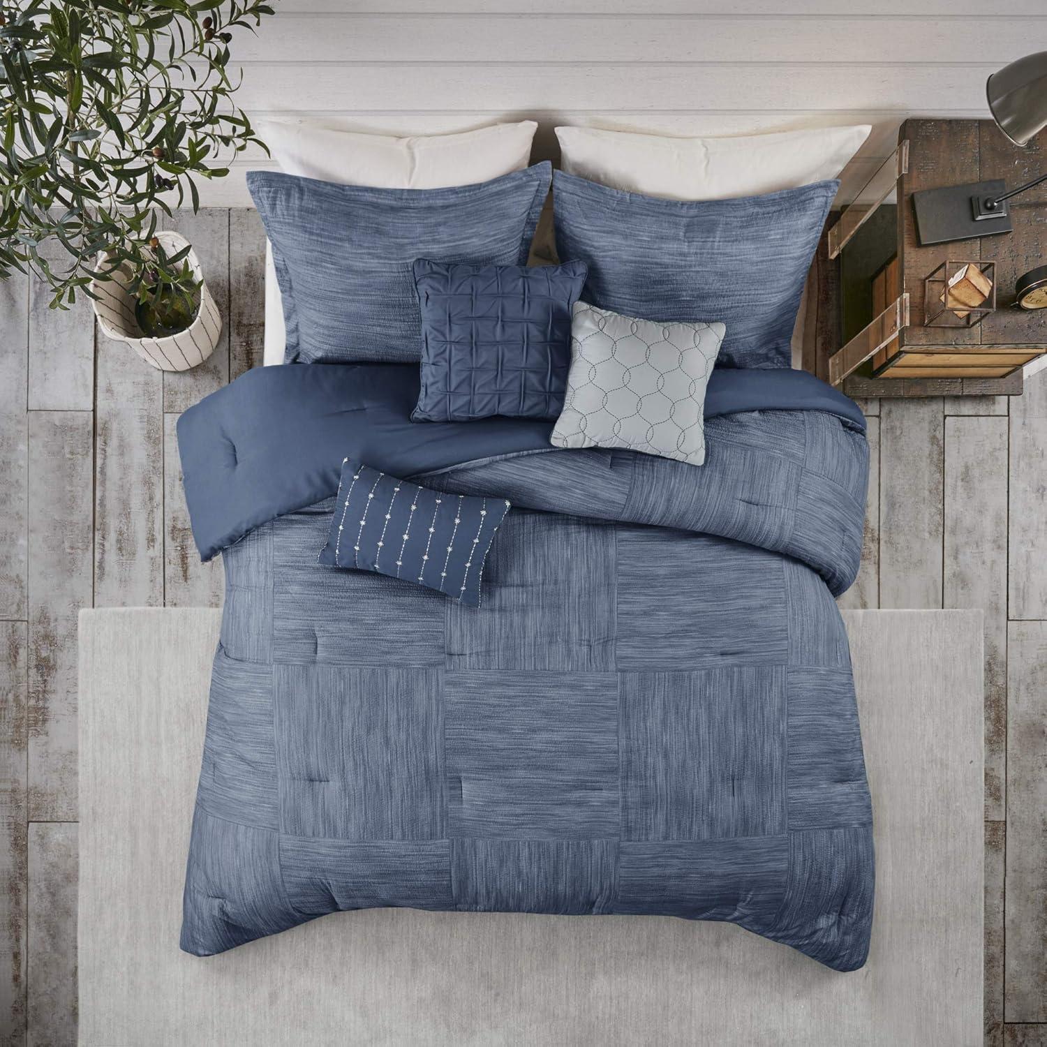 Madison Park Walter 7 Piece Printed Weave Seersucker Comforter Set