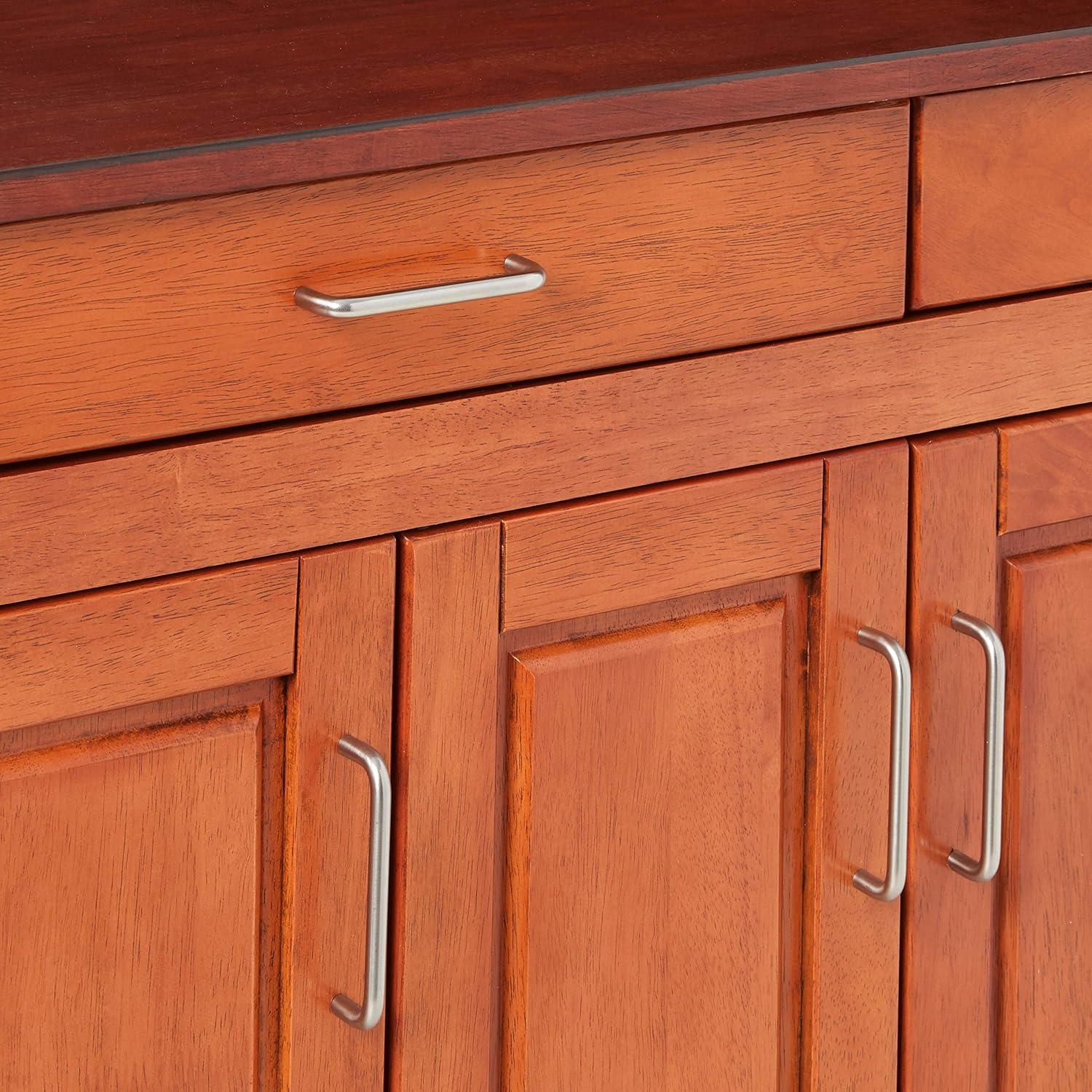 Cherry Wood Kitchen Cart with Spice Rack and Storage