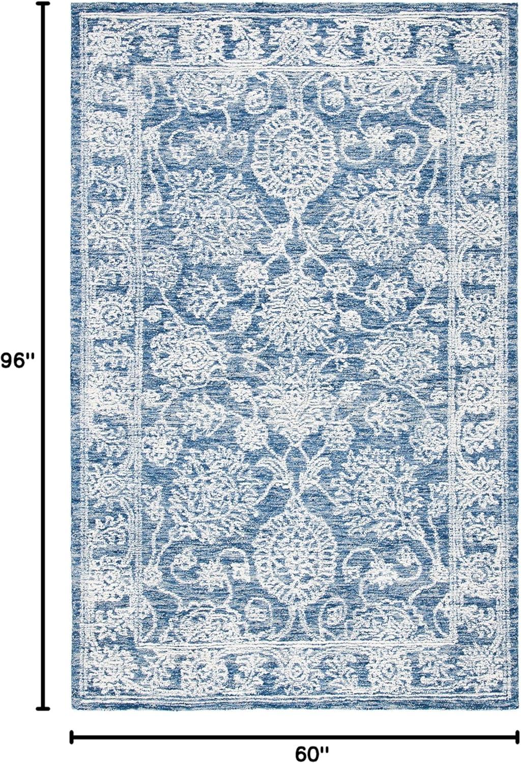 Metro MET806 Hand Tufted Indoor Area Rug - Natural/Blue - 5'x8' - Safavieh