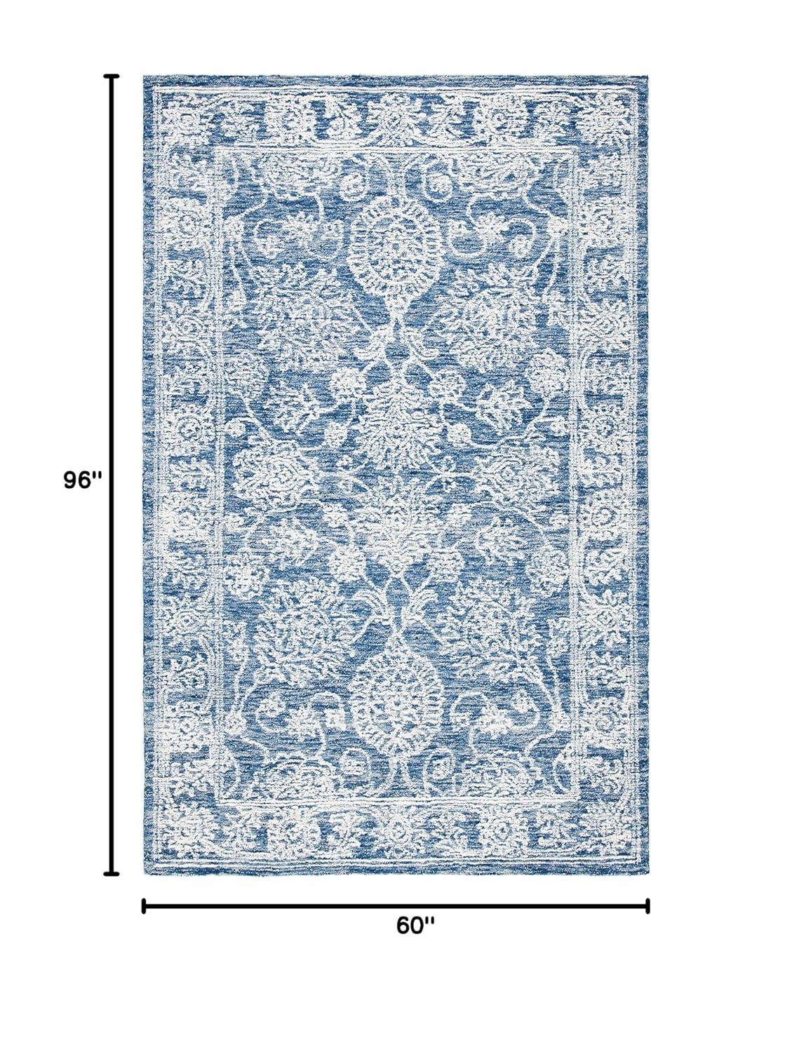 Metro MET806 Hand Tufted Indoor Area Rug - Natural/Blue - 5'x8' - Safavieh