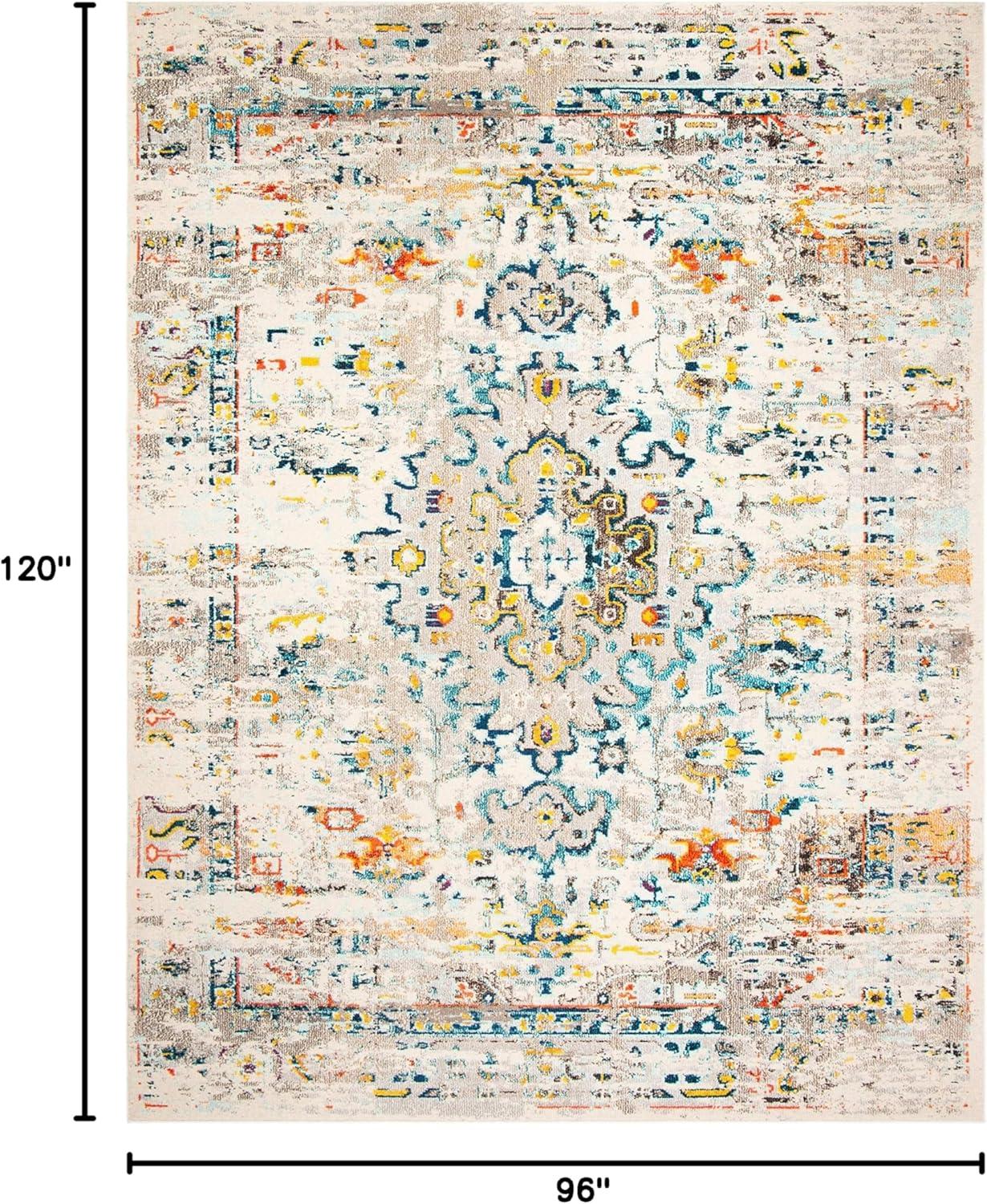 Madison MAD474 Power Loomed Indoor Area Rug - Cream/Blue - 8'x10' - Safavieh