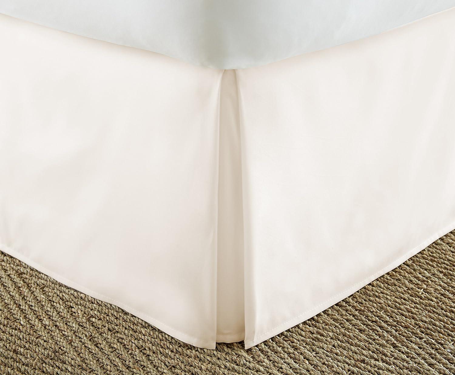 Off-White Queen Cotton Polyester Pleated Bed Skirt