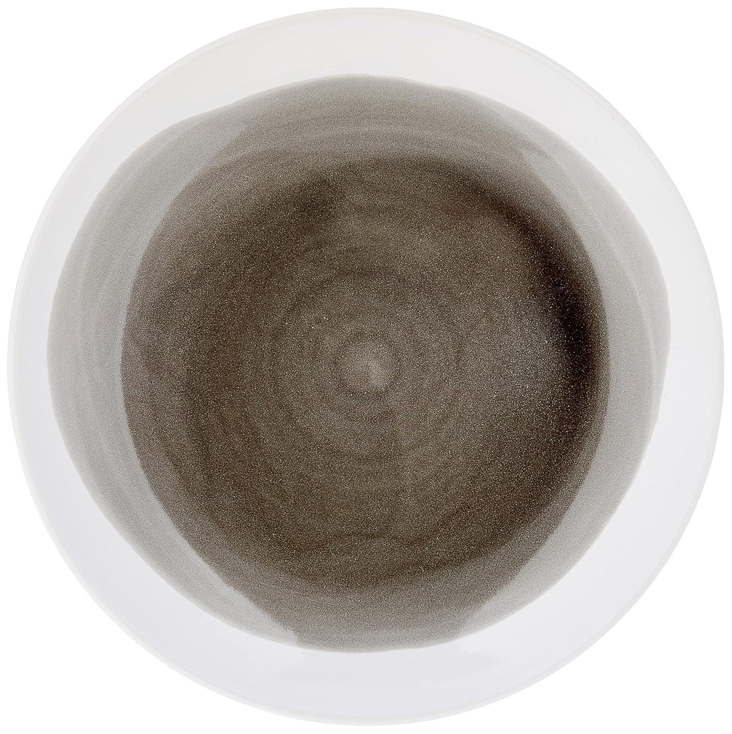 American Atelier, Charcoal and White, Round, Stoneware Dinnerware Set, 16-Piece
