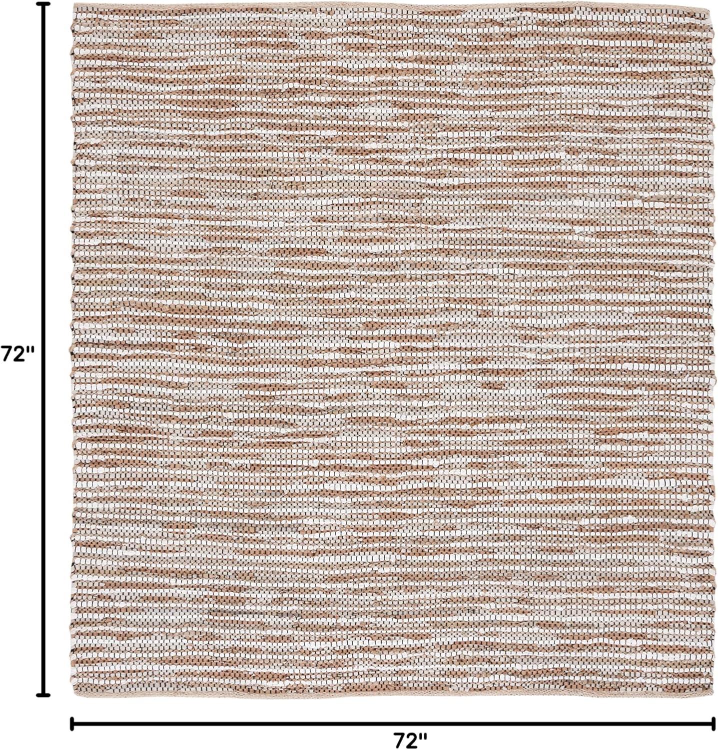 Vintage Leather VTL205 Hand Woven Area Rug - Beige/Ivory - 6'x6' - Safavieh.