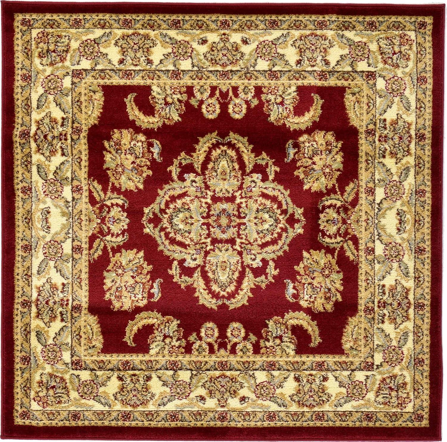 Reddington Classic Red 4' Square Synthetic Easy-Care Rug