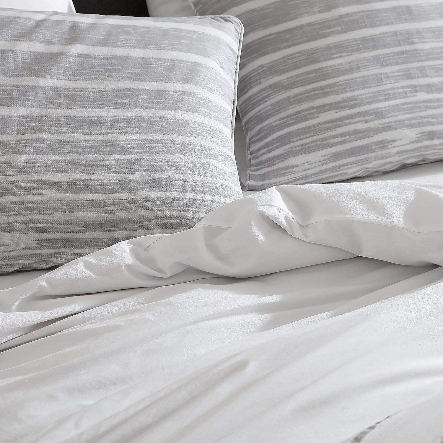 Kenneth Cole Kenneth Cole Abstract Stripe Cotton Grey Comforter Set