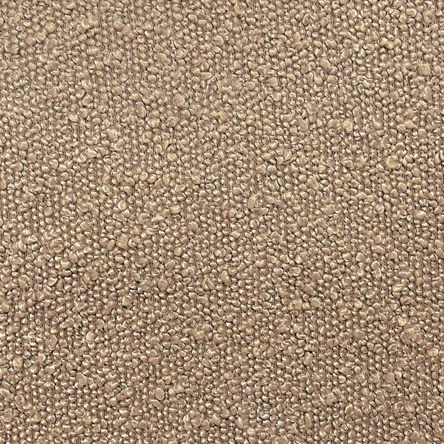 Modern Metal Faux Shearling Bench Brown - HomePop