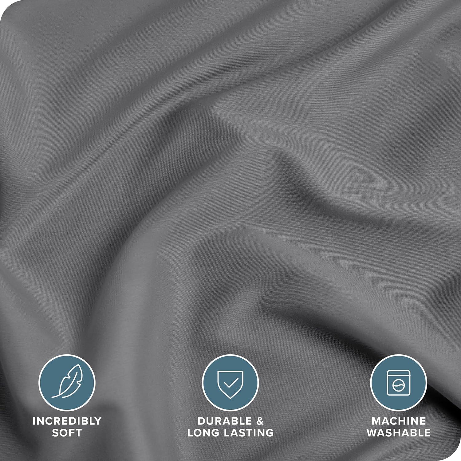 Full Grey Double Brushed Duvet Cover Set by Bare Home