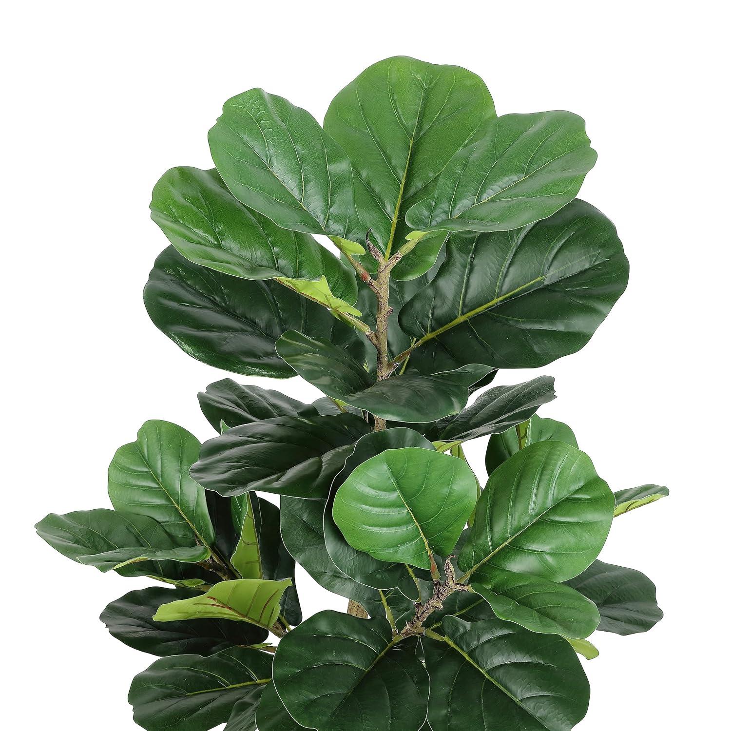 SAFAVIEH Faux Multi Branch Fiddle Leaf Fig 72" Potted Tree, Green