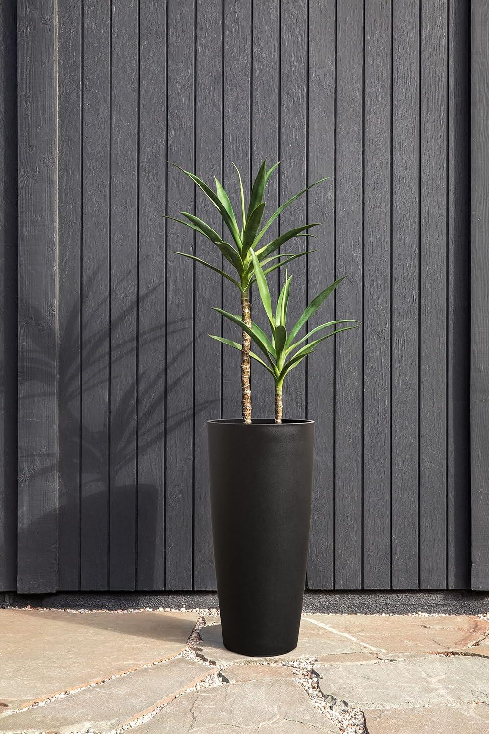 Veradek Mason Series Vega Planter - Round Tall Planter for Indoor or Outdoor Porch/Patio | Made from Plastic-Stone Composite with Drainage Holes | Modern Décor for, Flowers, Interior Plants