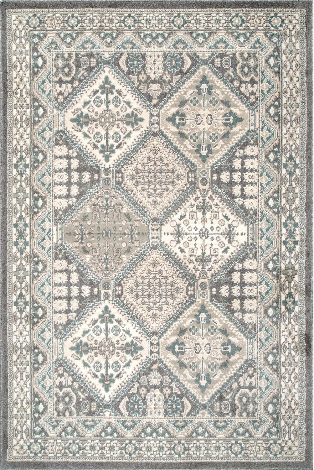 nuLOOM Becca Traditional Tiled Transitional Geometric Area Rug for Living Room Bedroom Dining Room Kitchen