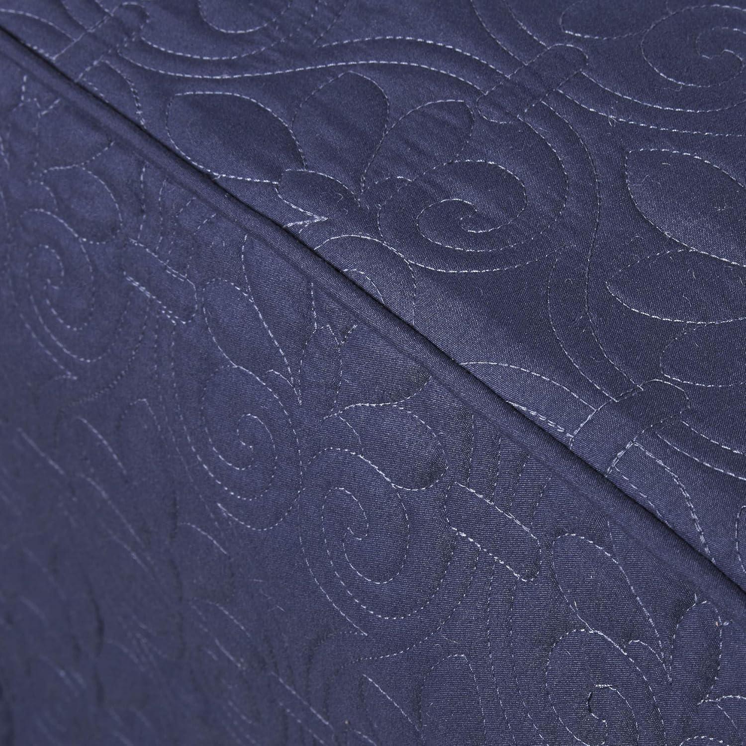 Madison Park Quebec 3 Piece Split Corner Pleated Quilted Bedspread