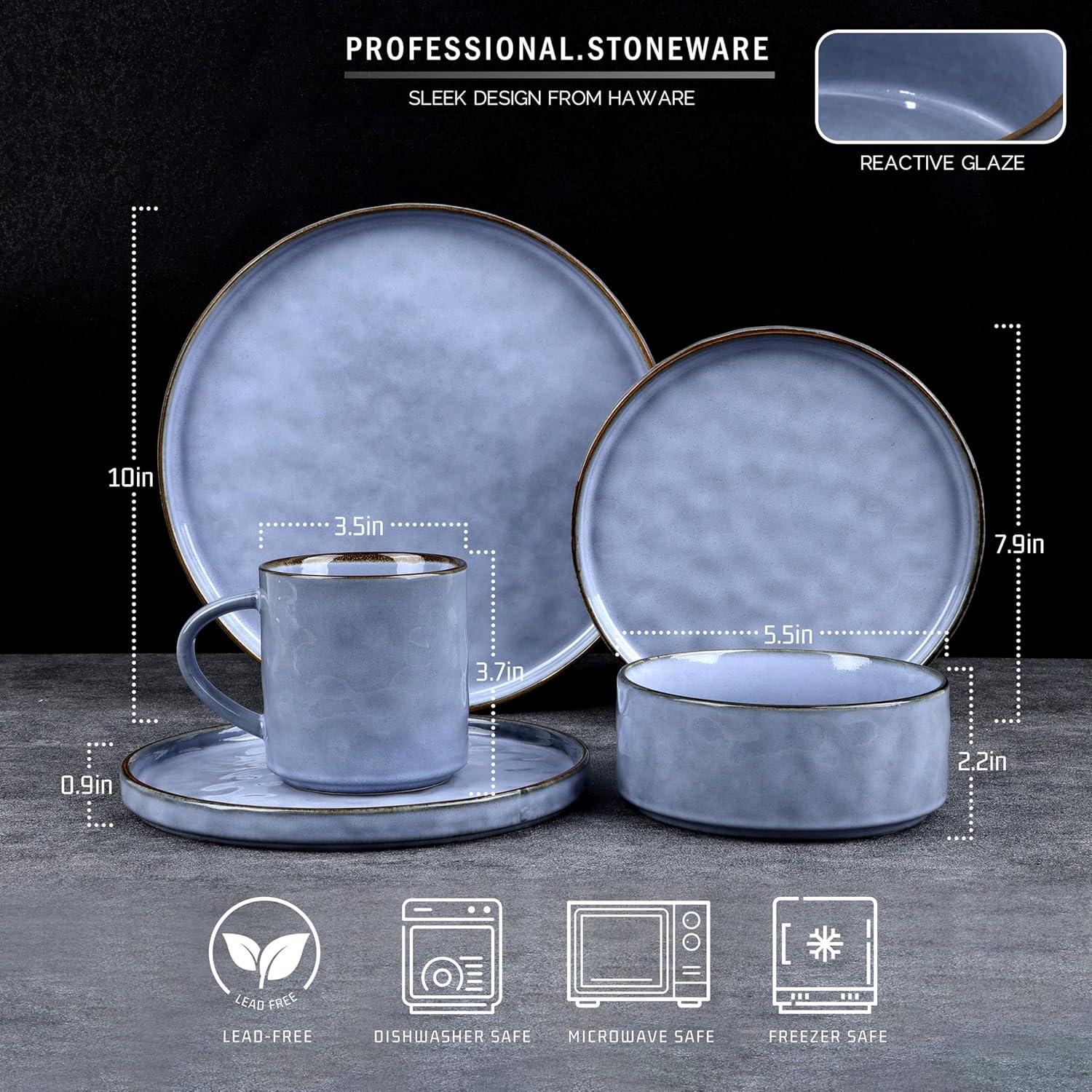 Tristyn 16 Piece Stoneware Dinnerware Set - Service for 4