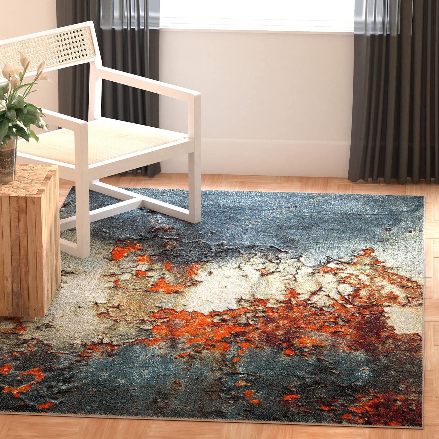 Glacier GLA125 Power Loomed Indoor Area Rug - Blue/Multi - 10'6"x14' - Safavieh