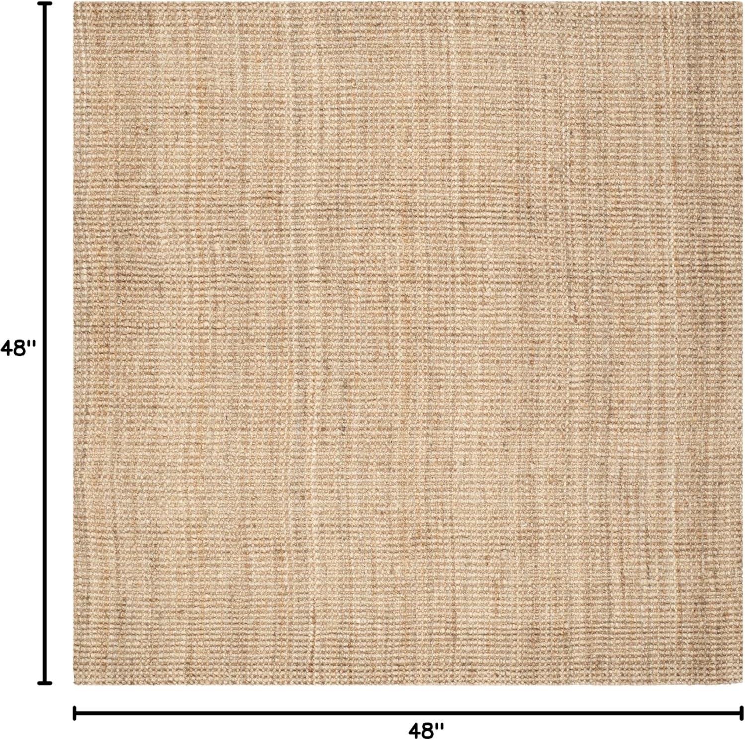 SAFAVIEH Natural Fiber Milica Braided Jute Area Rug, Natural, 4' x 4' Square