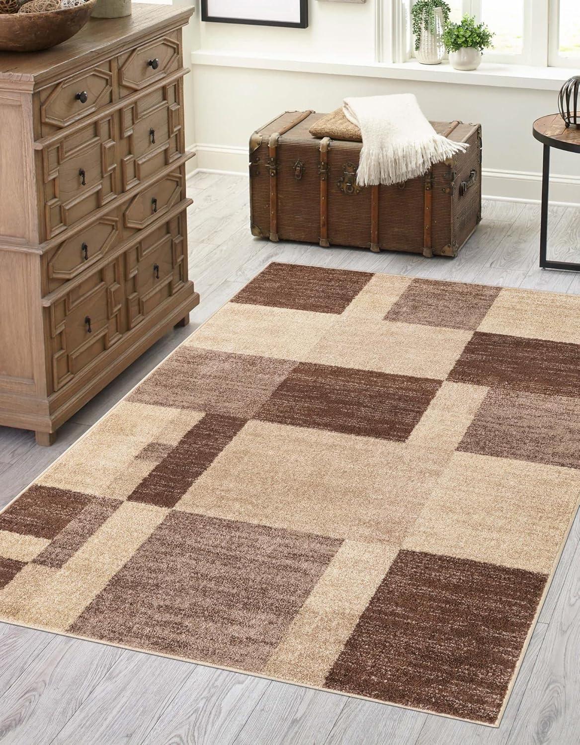 Unique Loom Autumn Collection Area Rug - Providence (5' 1" x 8' Rectangle Light Brown/Brown)