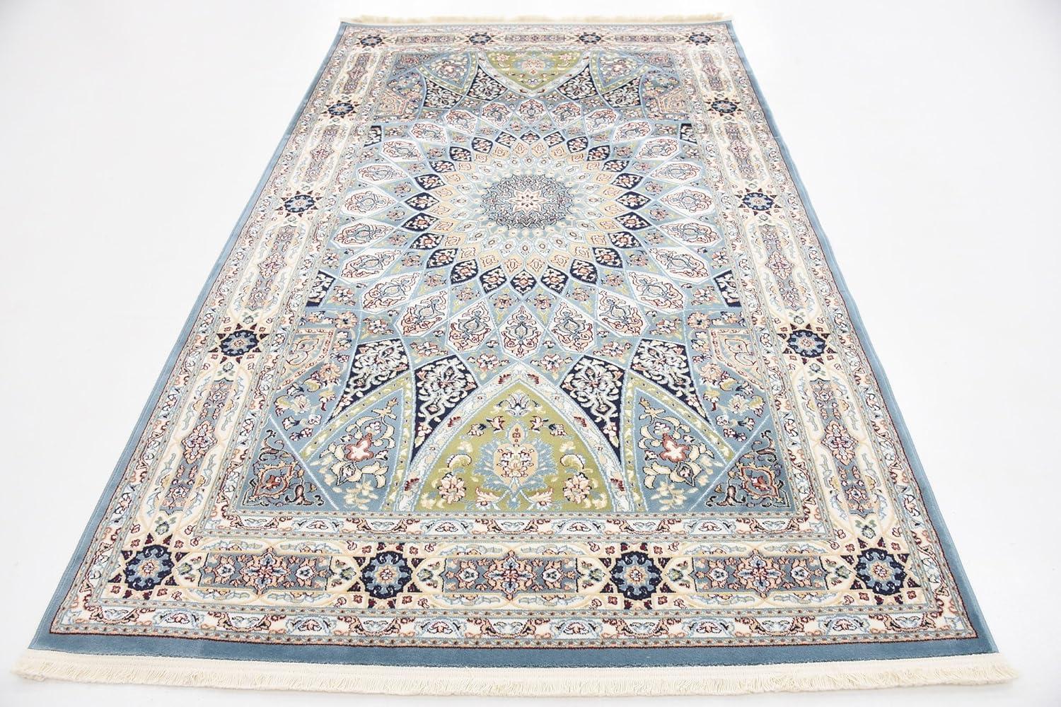 Unique Loom Narenj Collection Area Rug - Adams (5' 1" x 8' Rectangle Blue/Burgundy)