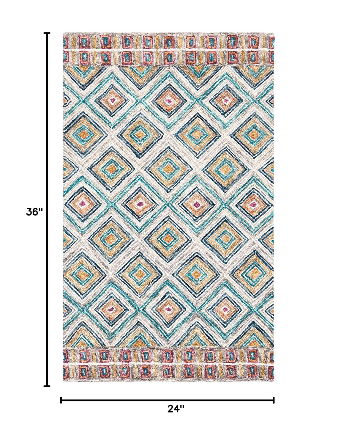 SAFAVIEH Aspen Maurice Geometric Wool Area Rug, Green/Red, 2' x 3'