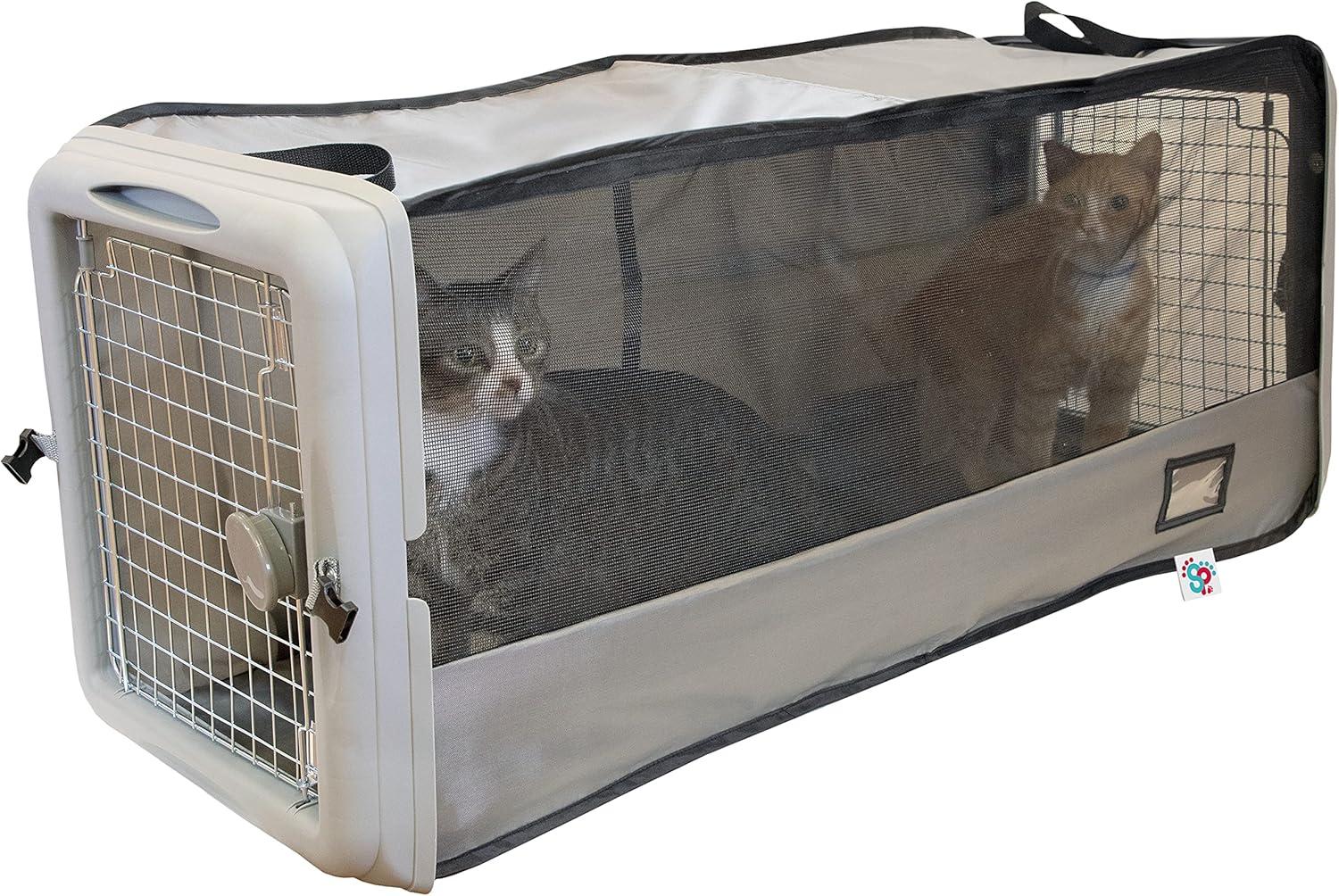 Large Portable Waterproof Pet Travel Kennel with Mesh Panels