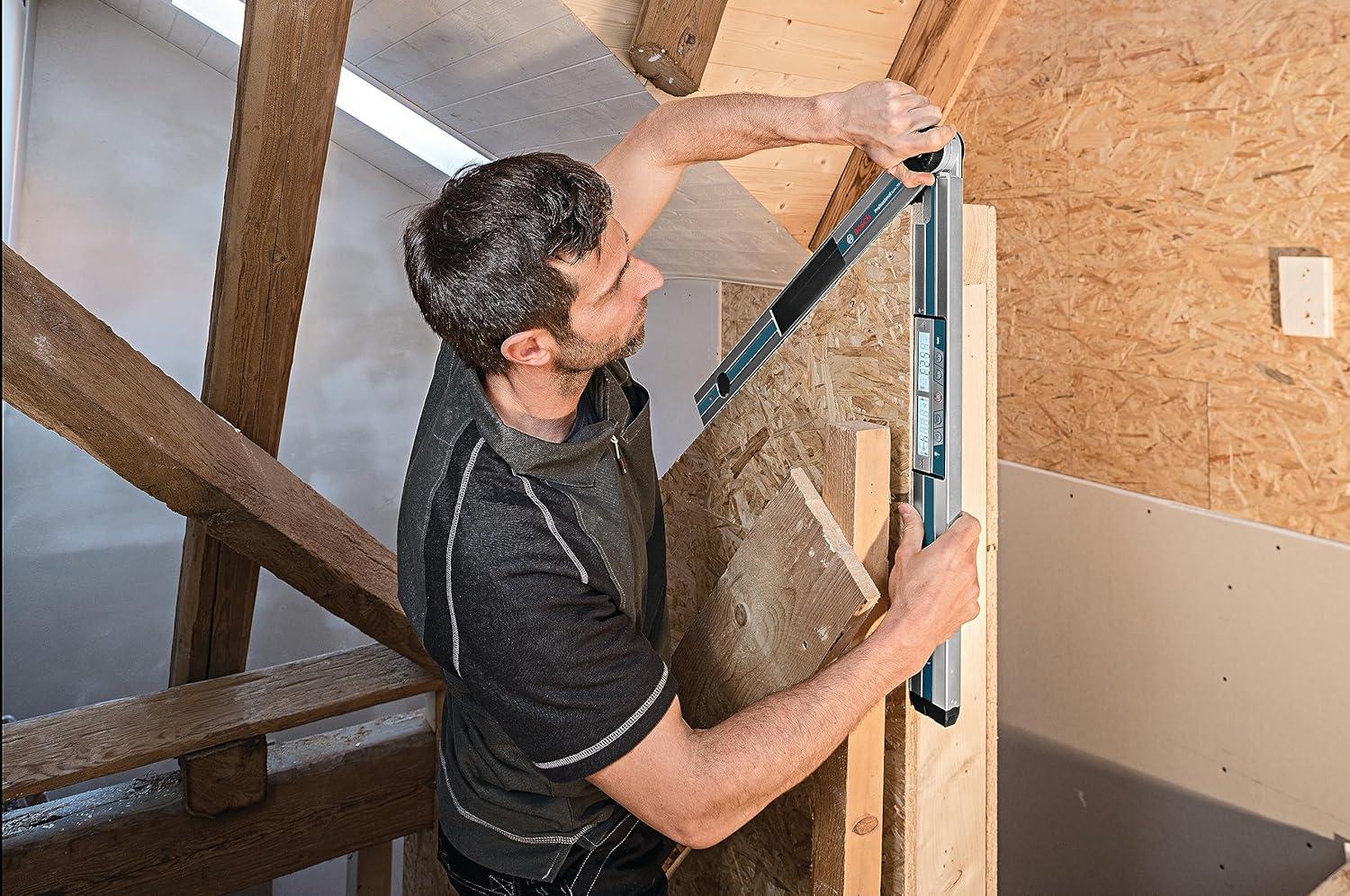 Miter Finder Digital Angle Finder Features Inclinometer, Miter Cut Calculator, Protractor, Digital Level with Case