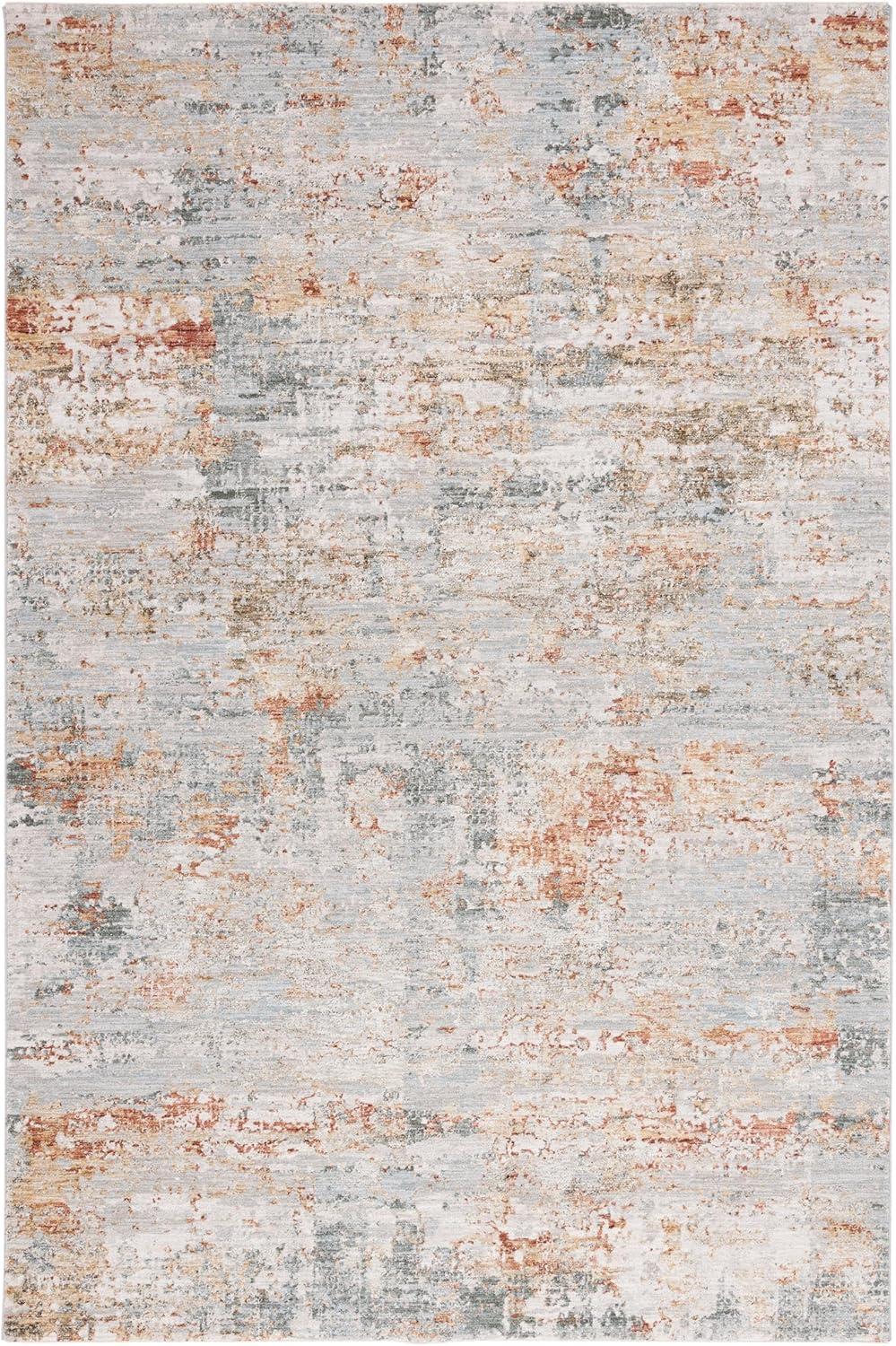 Adrianna ADN200 Machine Made Indoor Area Rug - Blue/Rust - 8'x10' - Safavieh