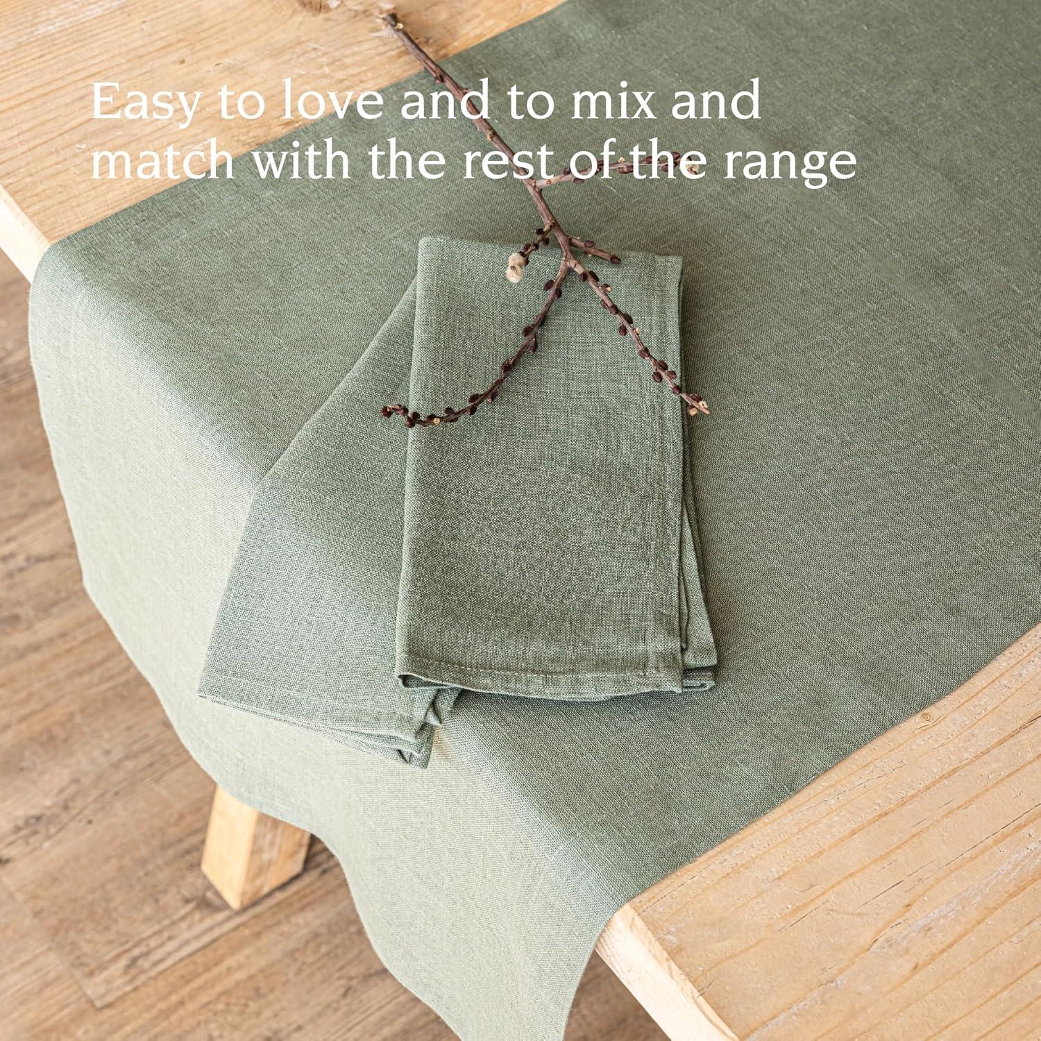 over&back Washed 100% Linen Table Runner - Machine Washable