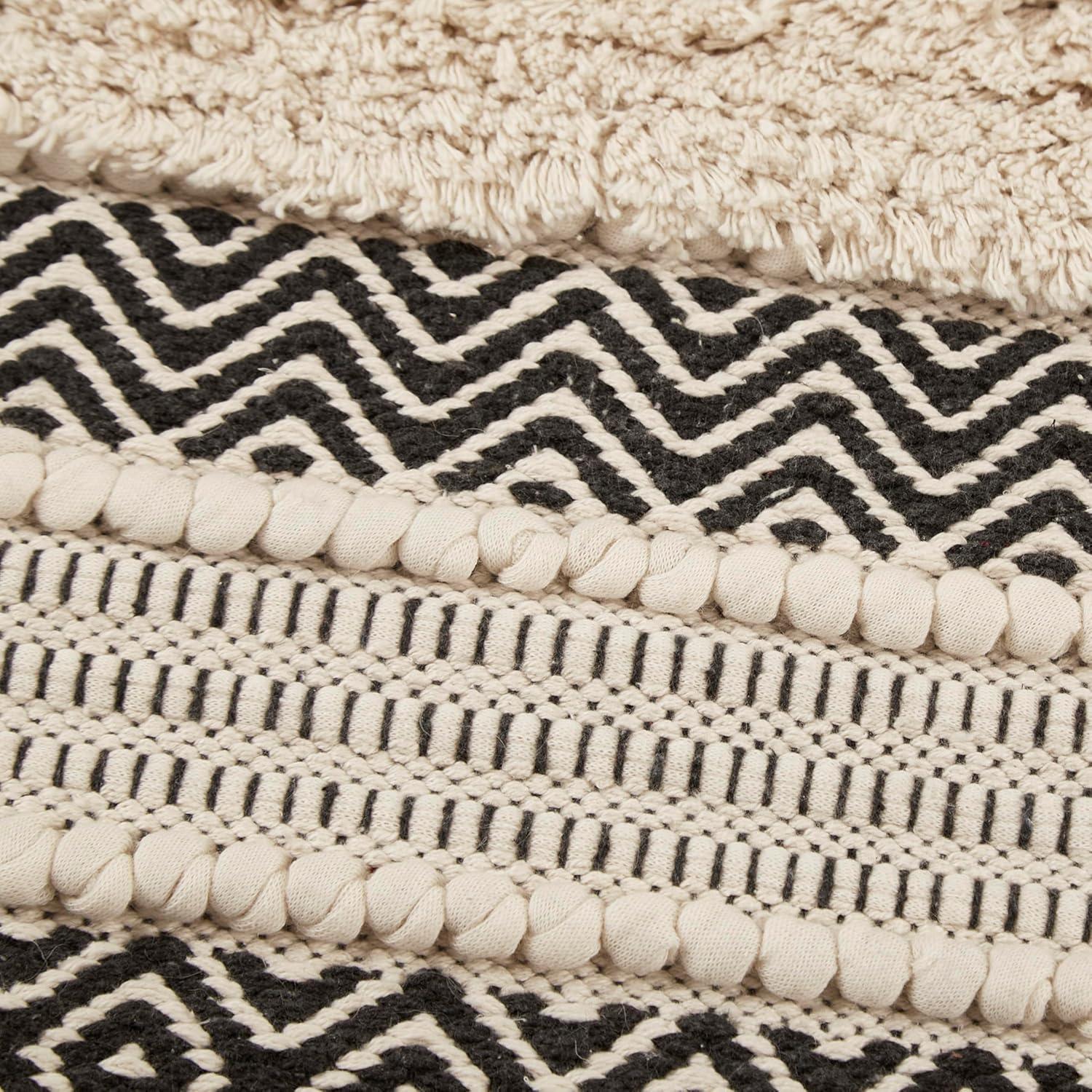 INK+IVY Asher Cotton Blend Bath Rug with Non-Slip Backing