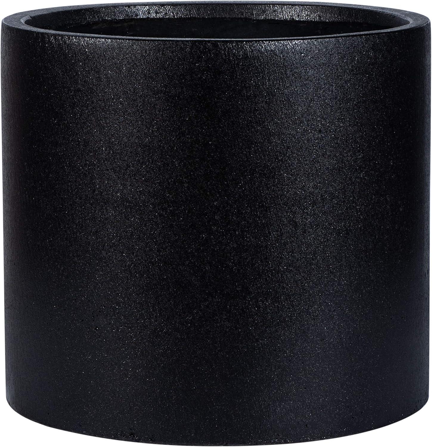 Braslen Black Concrete Round Patio Planter