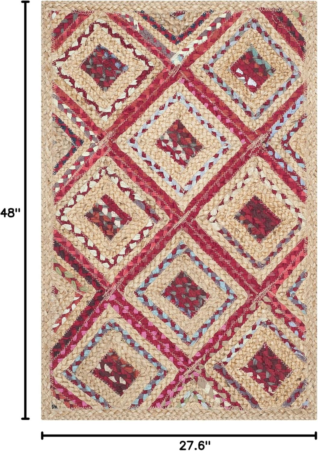 Cape Cod CAP354 Woven Indoor Area Rug - Natural/Red - 2'3"x4' - Safavieh