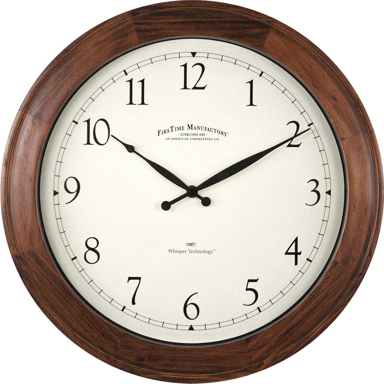 FirsTime & Co. Brown Garrison Whisper Wall Clock, Traditional, Analog, 16 x 2 x 16 in