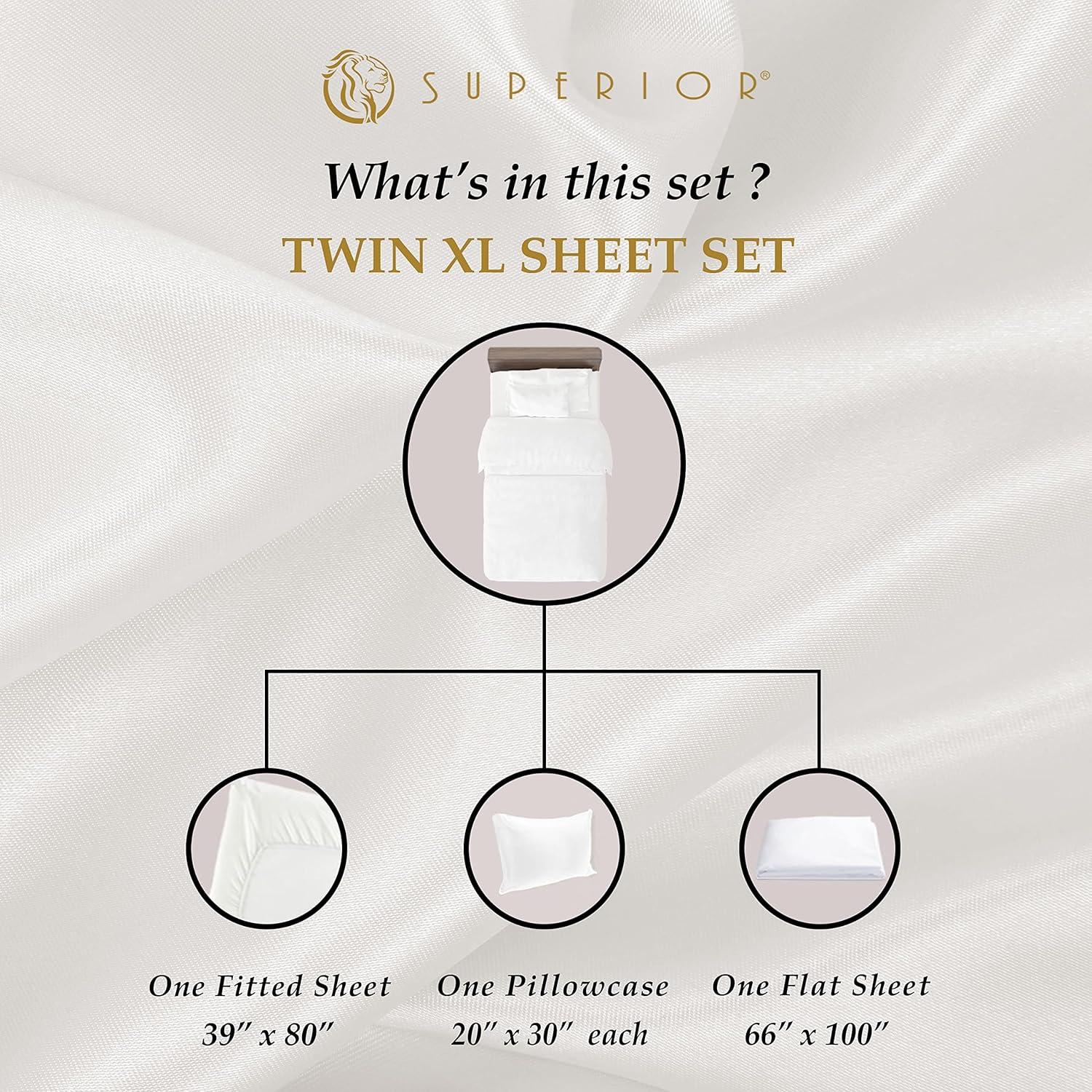 Superior 300 Thread Count Certified Egyptian Cotton Blend Solid Deep Pocket Bed Sheet Set