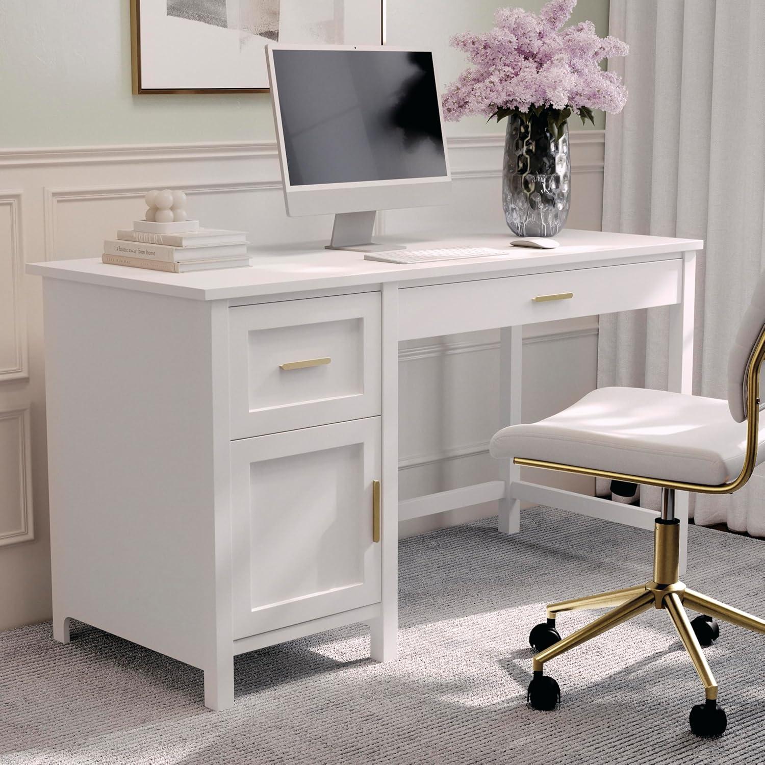 Teague Martha Stewart Shaker Style Home Office Desk with Storage