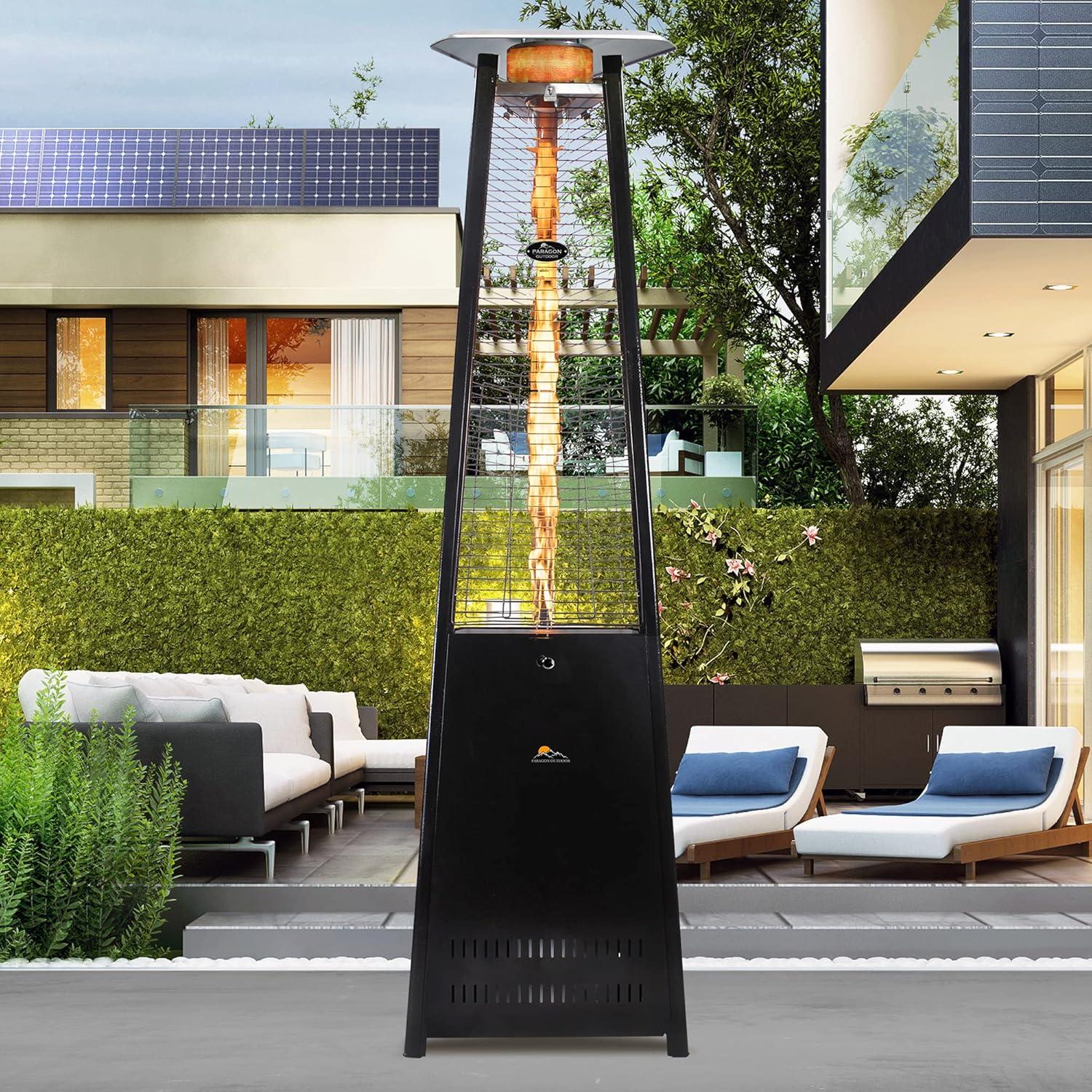 Hammered Black Stainless Steel Pyramid Propane Patio Heater