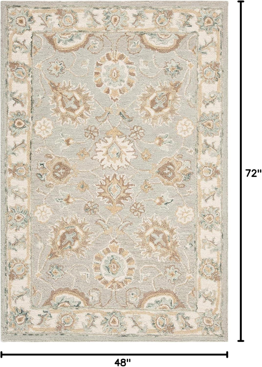 Blossom BLM702 Hand Tufted Area Rug - Grey/Multi - 4'x6' - Safavieh.