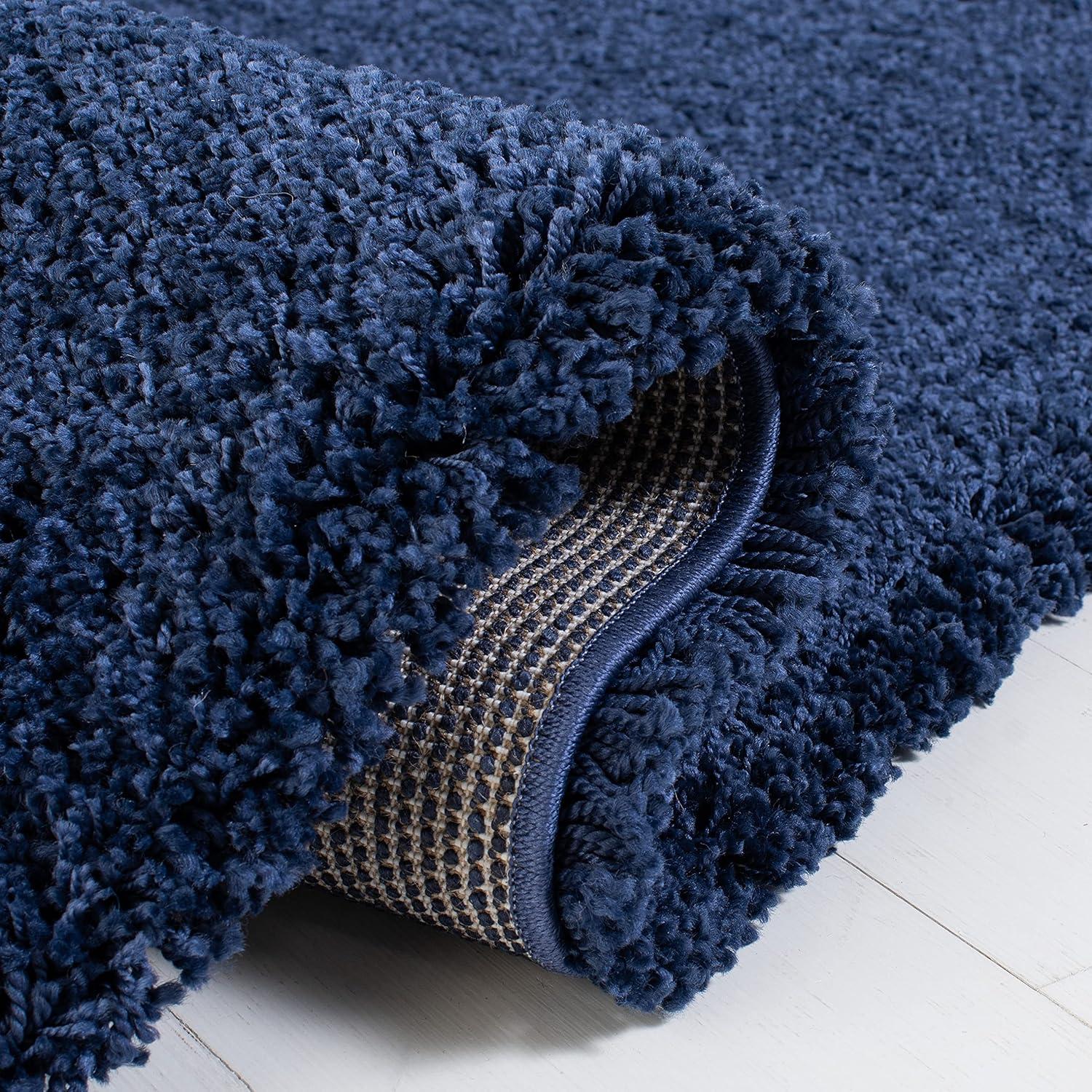 Milan Shag SG180 Power Loomed Indoor Area Rug - Navy - 5'1"x8' - Safavieh