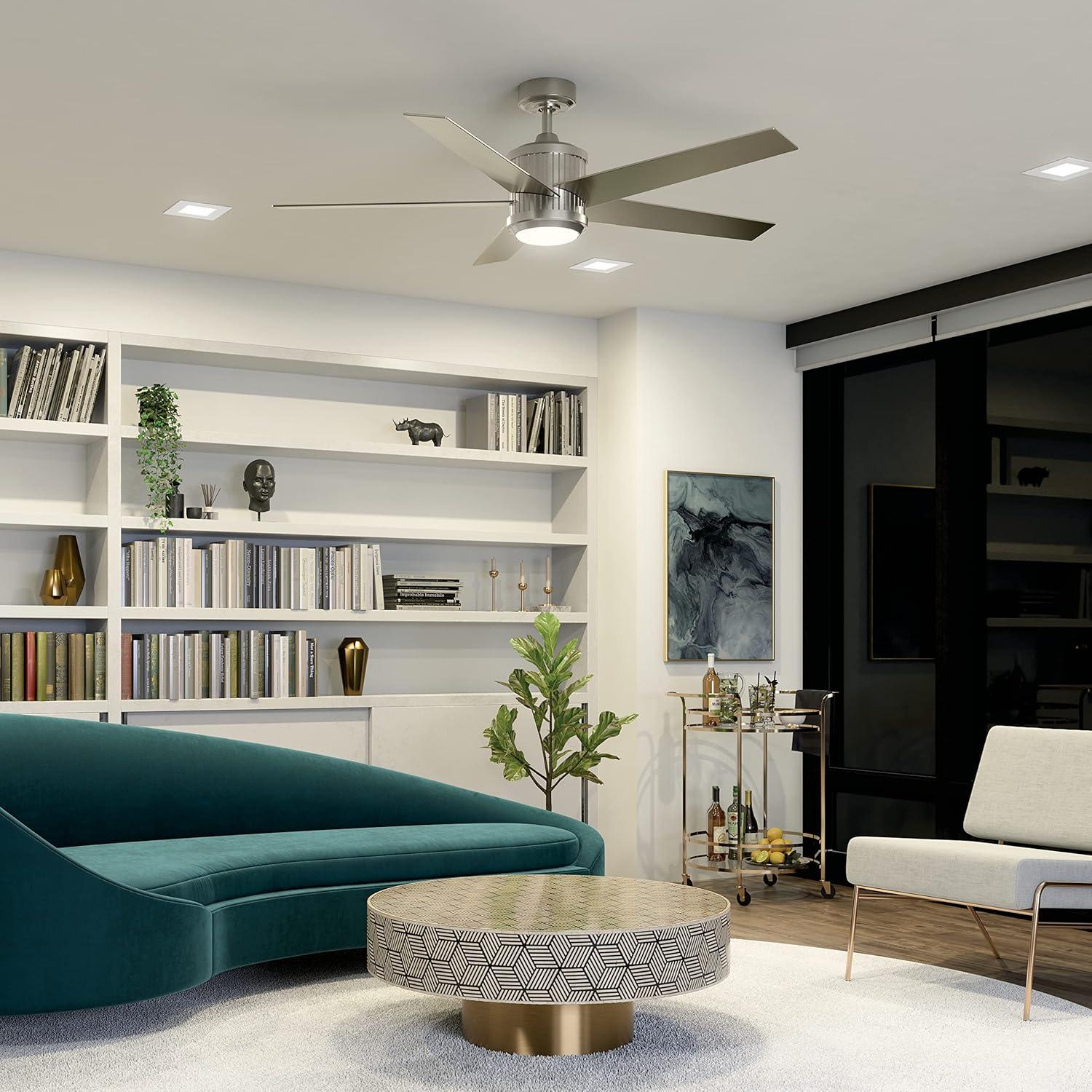 56 Inch Ceiling Fan With Light Kit-Brushed Stainless Steel Finish Kichler Lighting 300044Bss